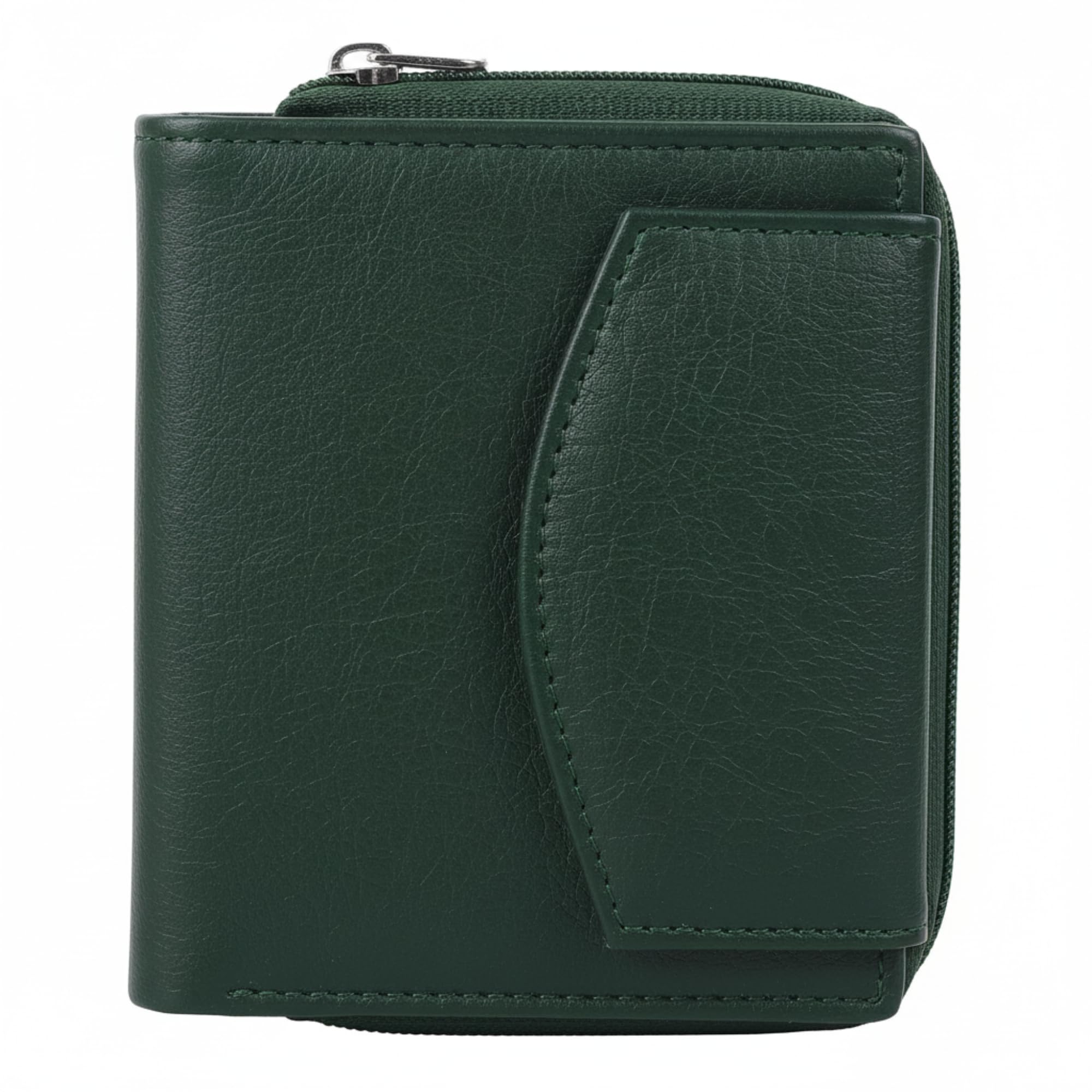 VEMILIO Women’s RFID Blocking Wallet | Small Tri-Fold Vegan Leather Ladies Purse with Zipper Coin Pocket, ID Window, 2 Currency Compartments & Multiple Card Slots | Stylish Wallet for Girls (Green)-image-14
