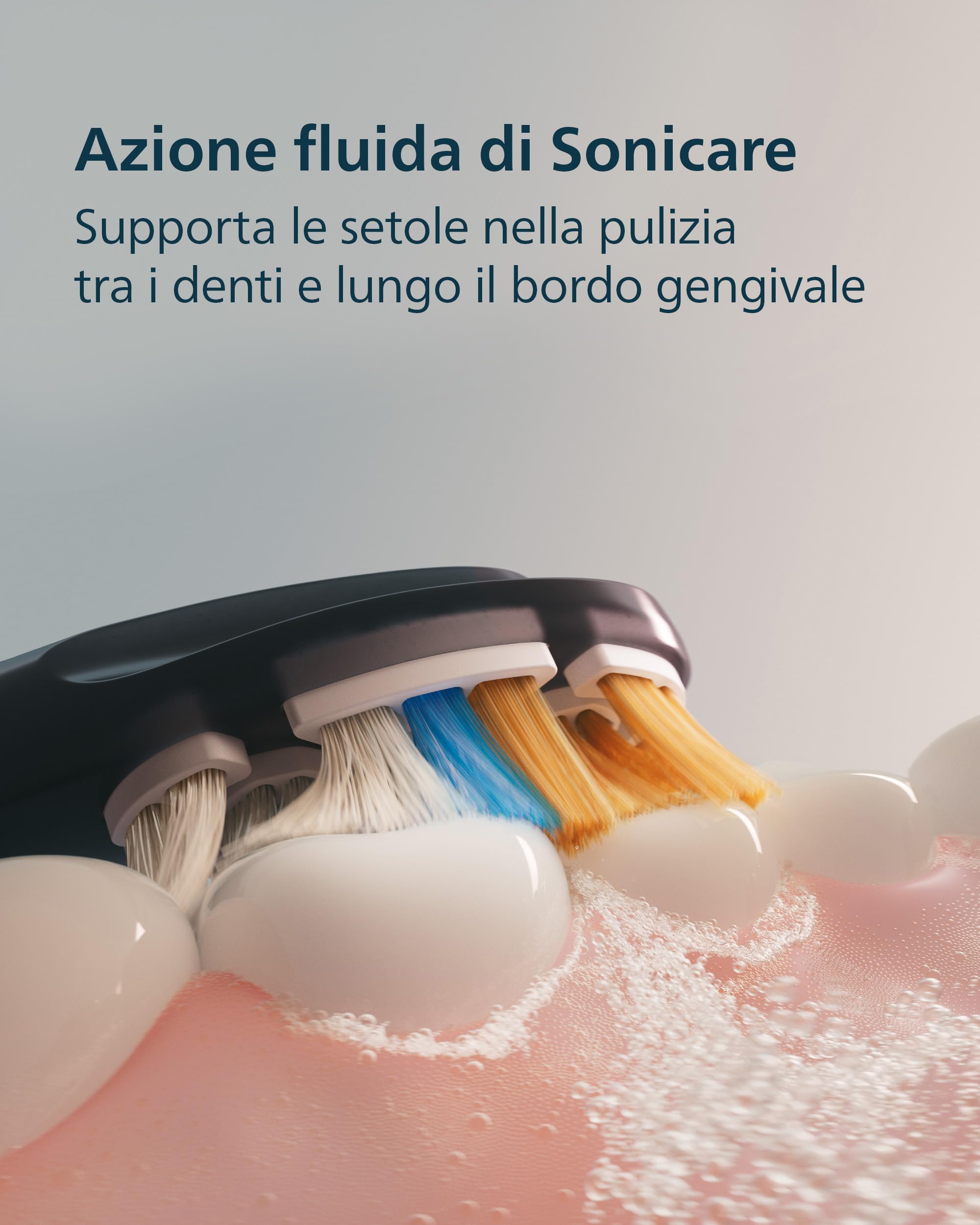 Philips Sonicare Next-Generation DiamondClean 9900 Prestige Spazzolino elettrico - con SenseIQ, Feedback di copertura totale, Feedback di pressione, 24 impostazioni, nero quarzo, HX9813/92