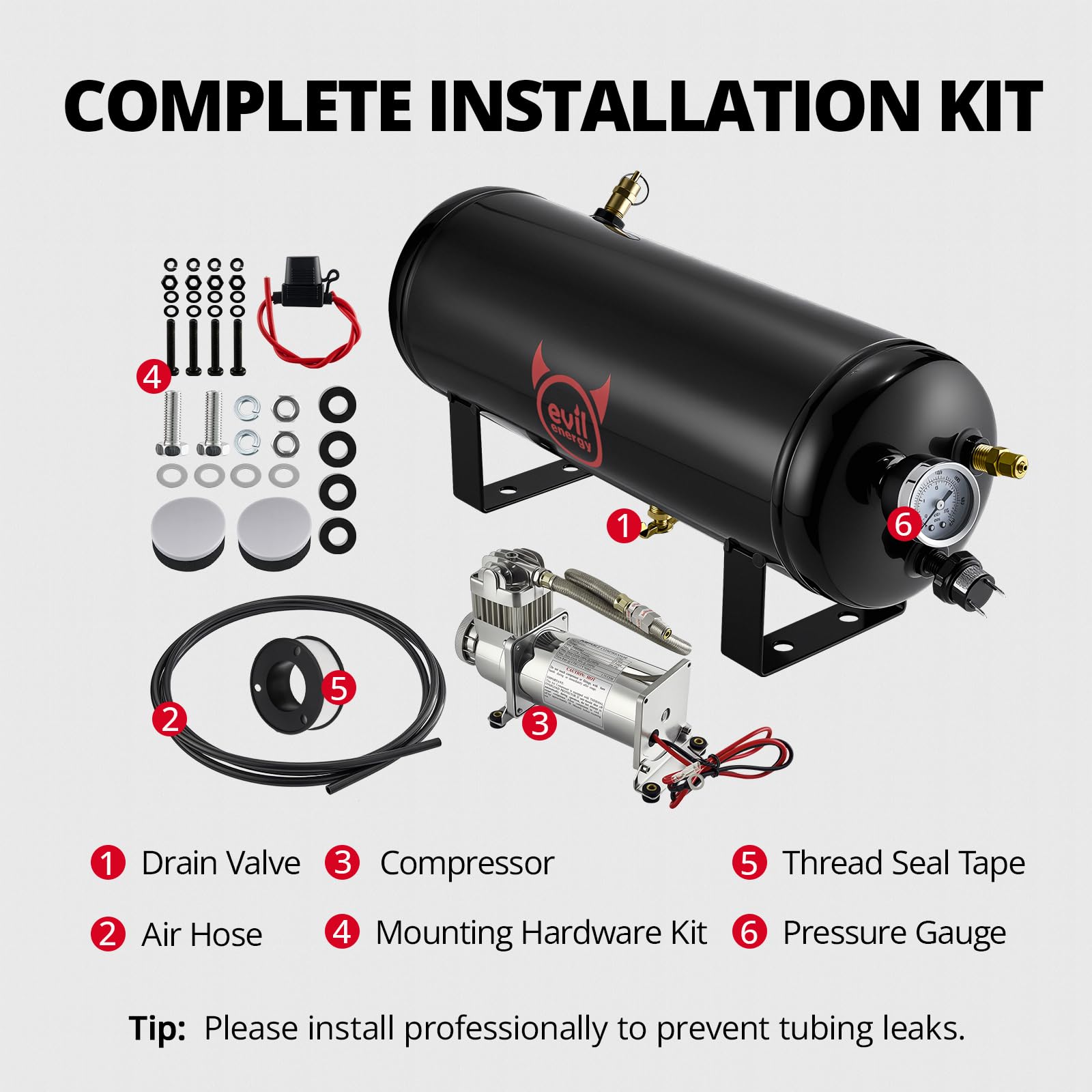 EVIL ENERGY 1.5 Gallon Air Compressor Kit -6 EVIL ENERGY 1.5 Gallon Air Compressor Kit -6