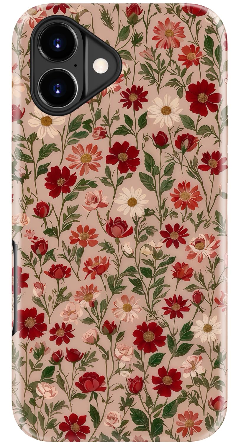 Goodon for iPhone 17 Pro Max Case Cute, Preppy Floral Design,Slim Silicone Protective Hard Cover, Wireless Charging Compatible Aesthetic Glossy Y2K Phone Cases for Women Girls, Marbled Floral Veins — view 23