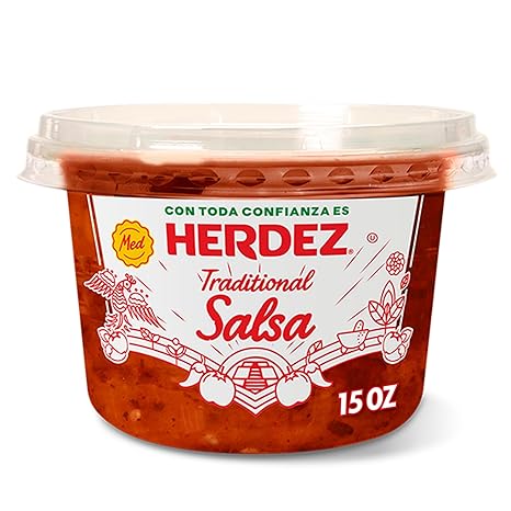 HERDEZ Traditional Salsa, Medium, No Sugar Added, 15 oz Resealable Tub – Fresh & Healthy Mexican Salsa