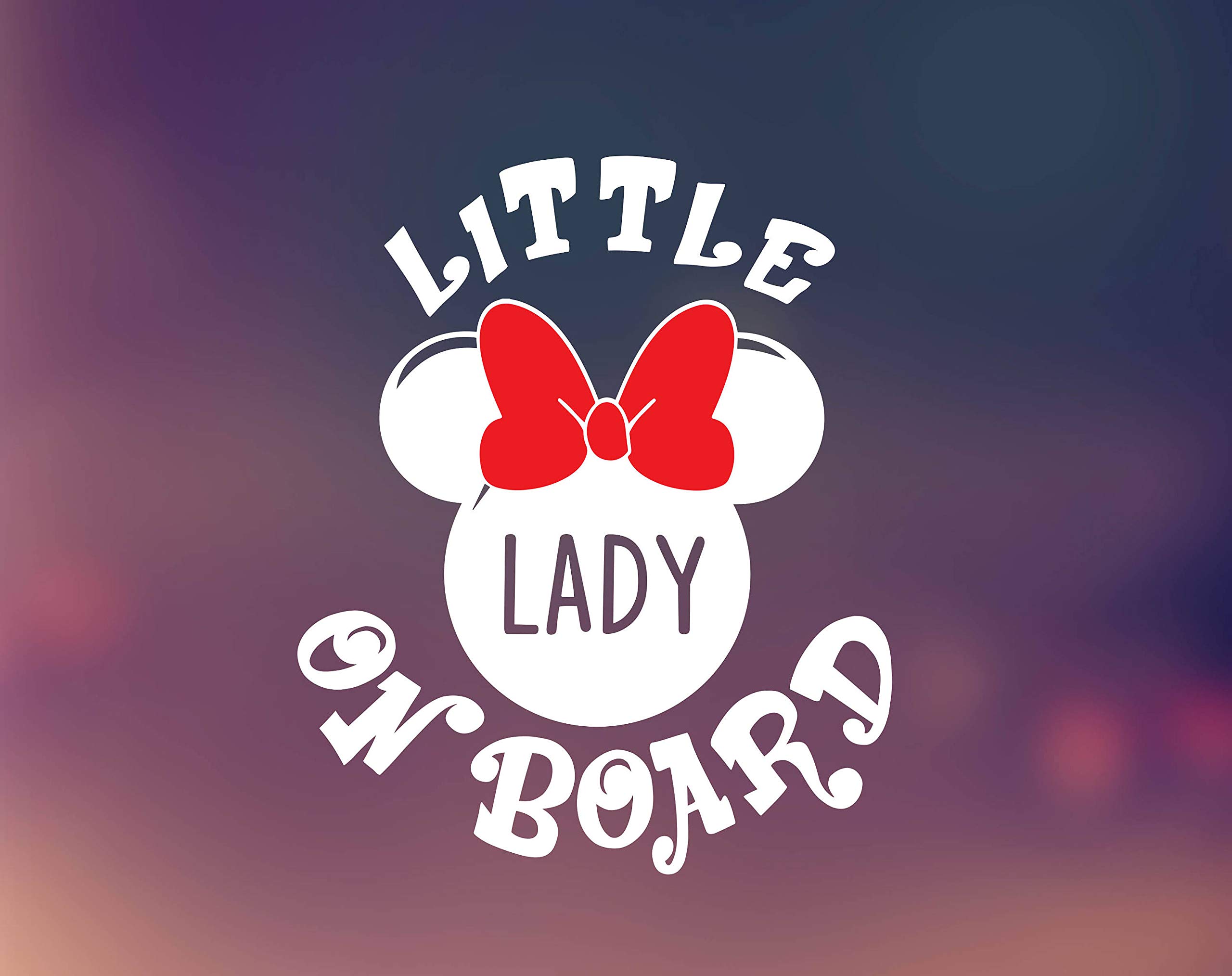 Sticker Car Decal Little Lady On Board Car Window Decal, Baby Girl On Board, Bow, Car Sticker