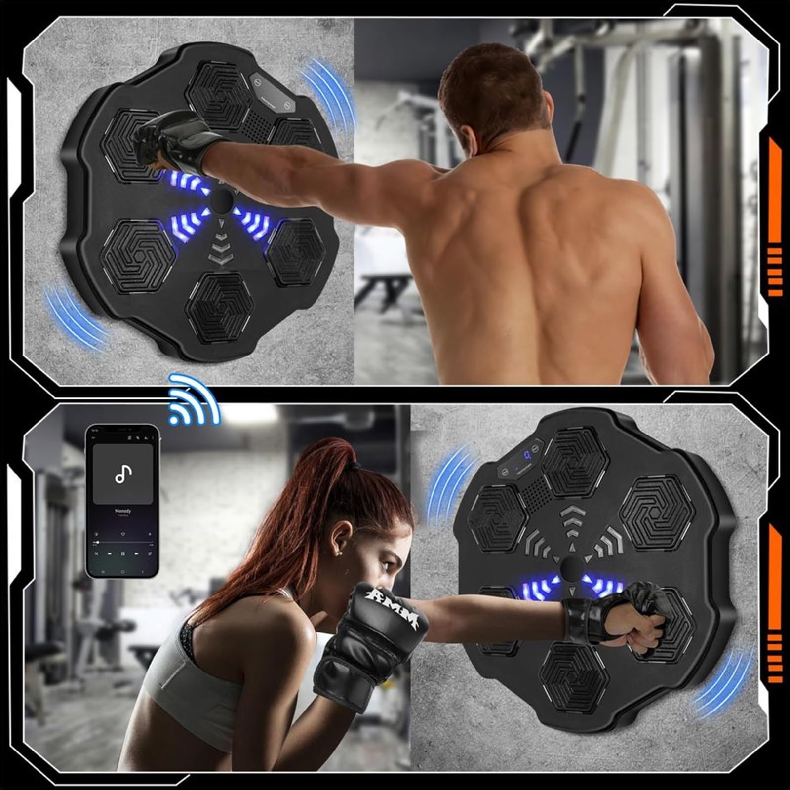Entrenador de Boxeo Musical, Máquina Electrónica De Entrenamiento Boxeo, Objetivo Inteligente, Entrenador Juegos Montado En La Pared para El Hogar con Música