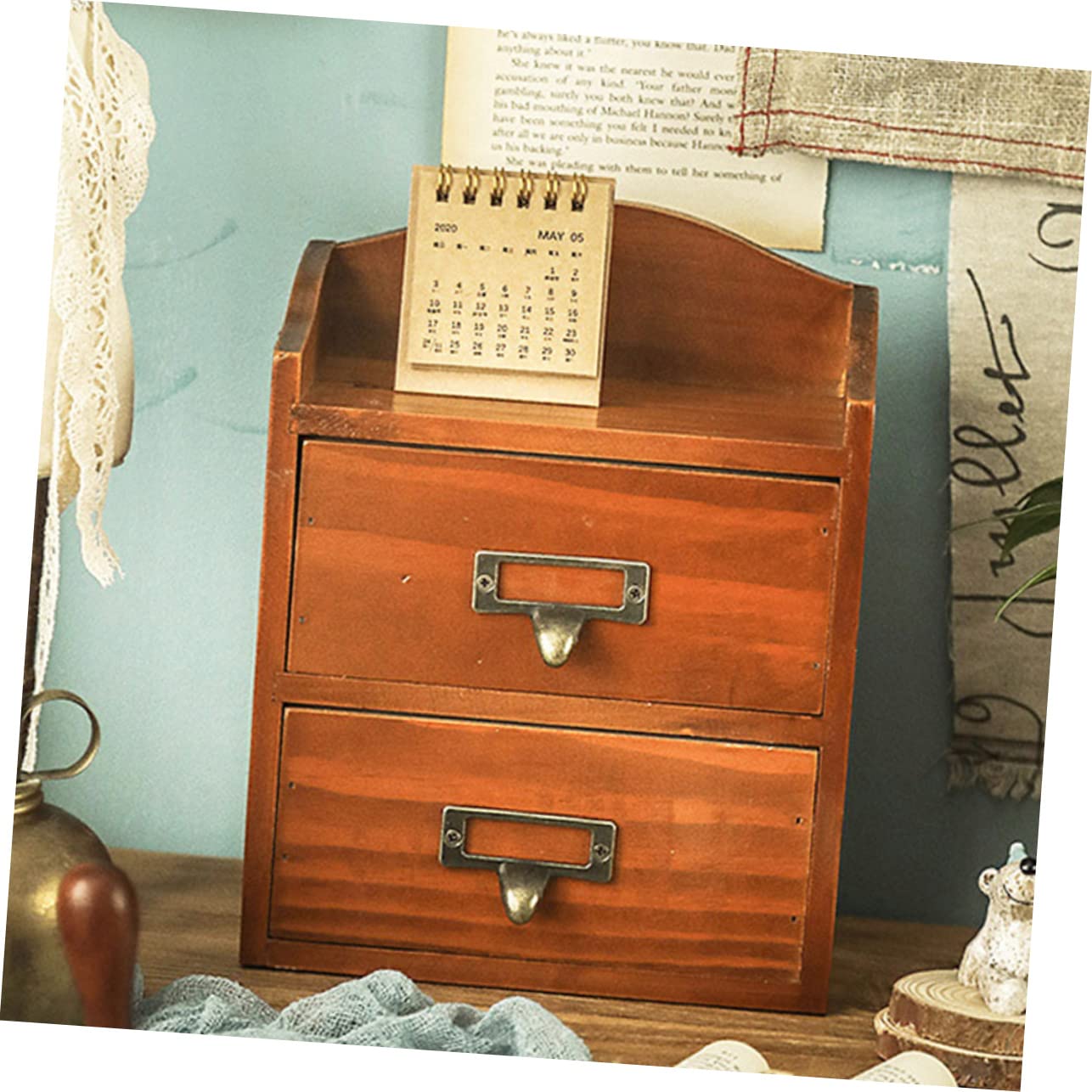 Ipetboom Caja De Almacenamiento De Madera Estilo Cajón Para Escritorio Organizador Versátil Para Artículos Diversos Del Hogar Uso Oficina