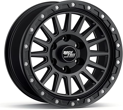RockTrix RT113 - Rueda de 20 pulgadas compatible con Ford F150 2009-2024 18x9 6x135 (desplazamiento de -0.47 pulgadas, retroceso de 4.5 pulgadas)