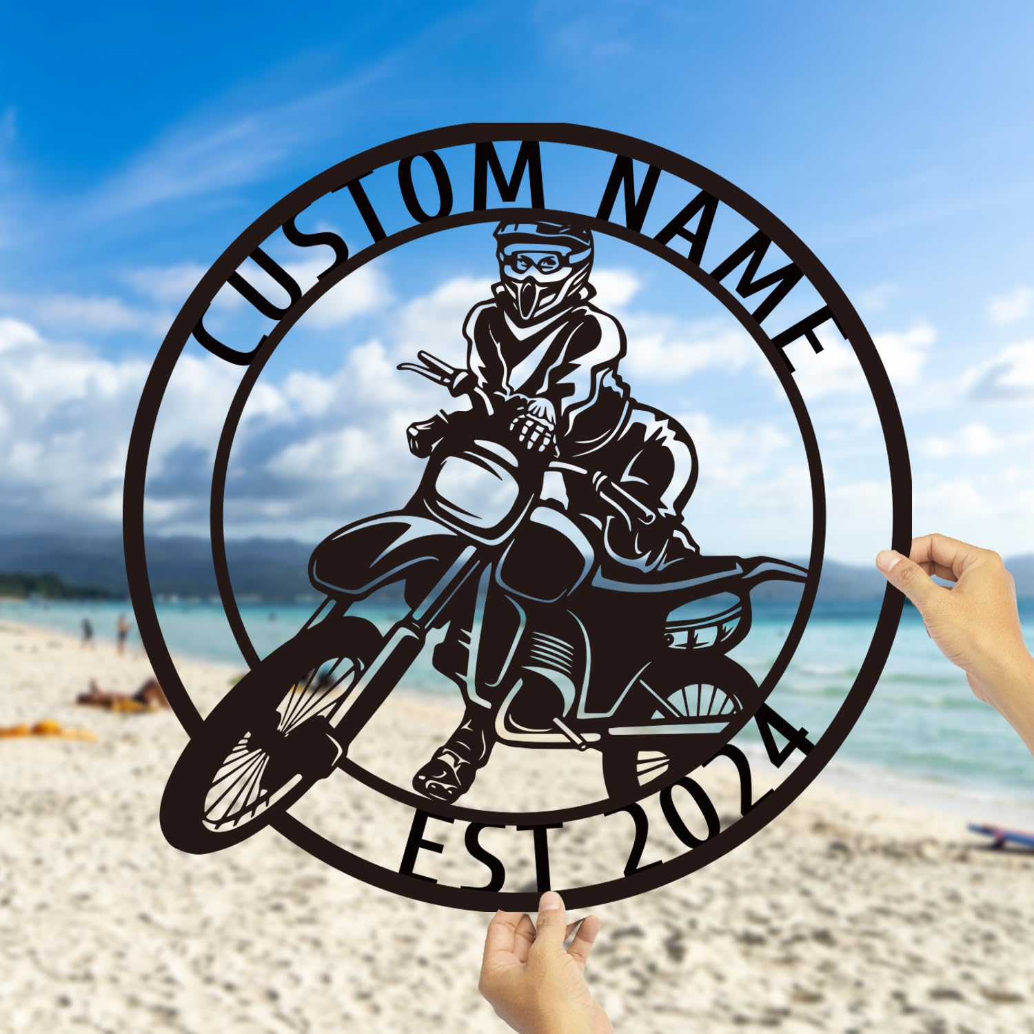 Senyer Style C Custom Motorcycle Garage Metal Wall Art, Personalized Motorcycle Metal Sign, Motorcycle Art, Bike Lover Gift Last Name Plaque,Garage Decor, Father's Day Gift (Style C)