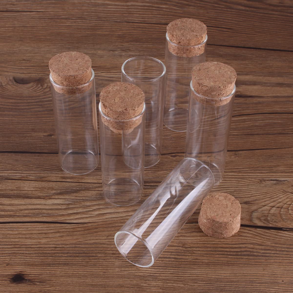 probówki z przezroczystego szkła, Szklane probówki z korkami, 15 sztuk, 70 ml, 37 x 100 mm, do wyrobów cukierniczych przyprawami
