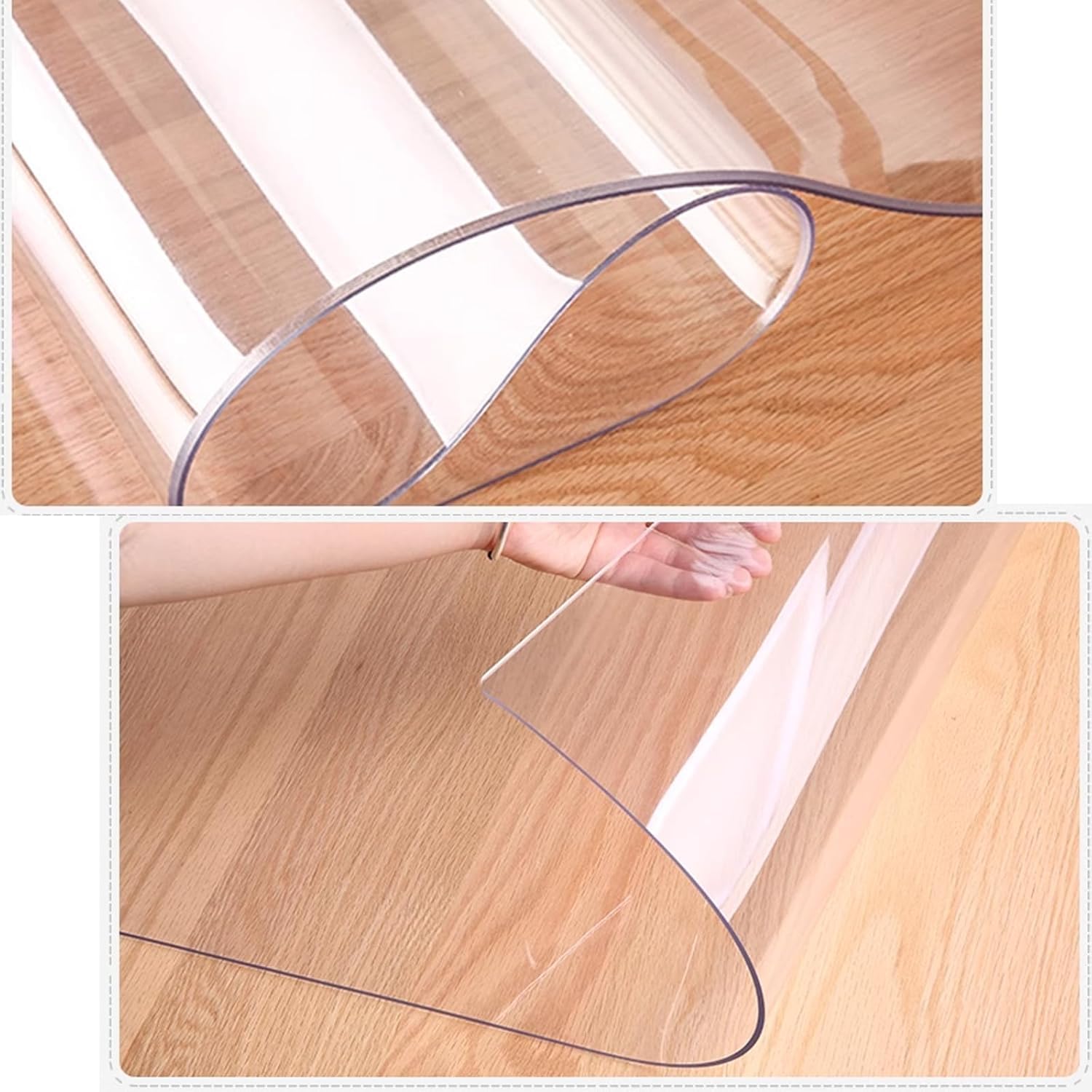 Tovaglia trasparente impermeabile spessa 2 mm in PVC lucido per tavolo, lavabile, pellicola protettiva per tavolo 50 x 180 cm