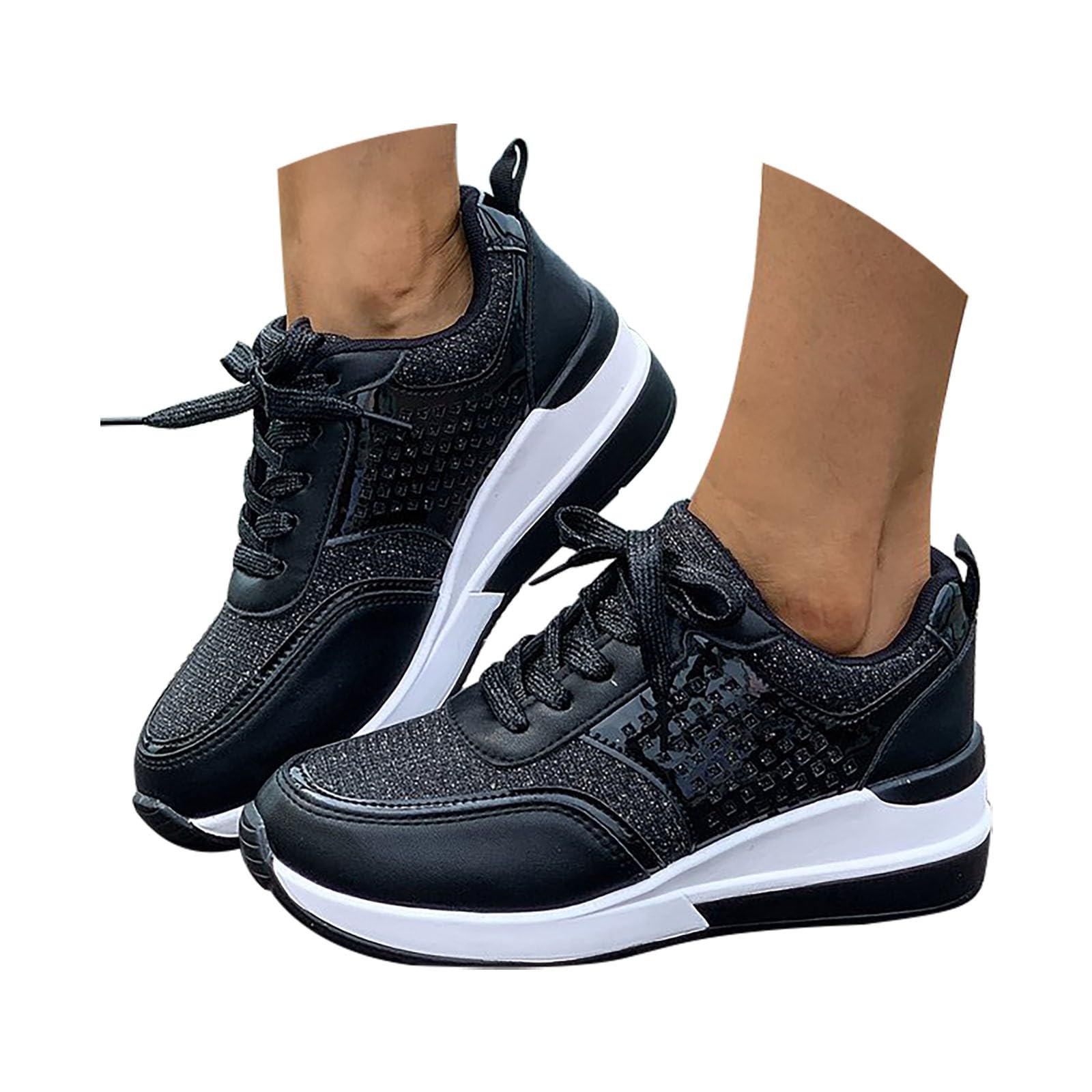 Scarpe Ginnastica Donna Traspiranti Scarpe da Running Donna Eleganti | Calzature Atletica in Rete Traspirante per Passeggiata Invernale Sneakers Ragazza Moda Tempo Libero Pelle Sintetica