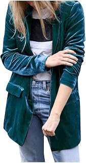 MKIUHNJ Meine Bestellungen Women's Suit Jacket Gold Velvet Open Front Cardigan Coat Leisure Suit Cardigan Coat Coat Red Checked Women