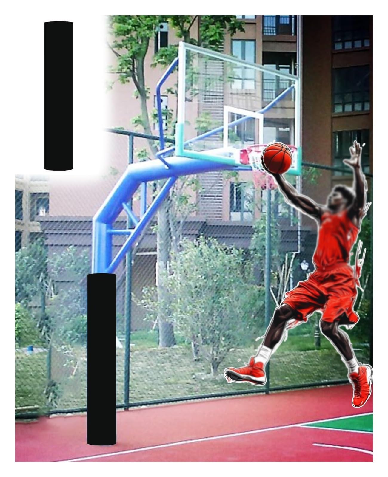 Rembourrage pour bâton de basket-ball extérieur protection de poteau résistant aux intempéries