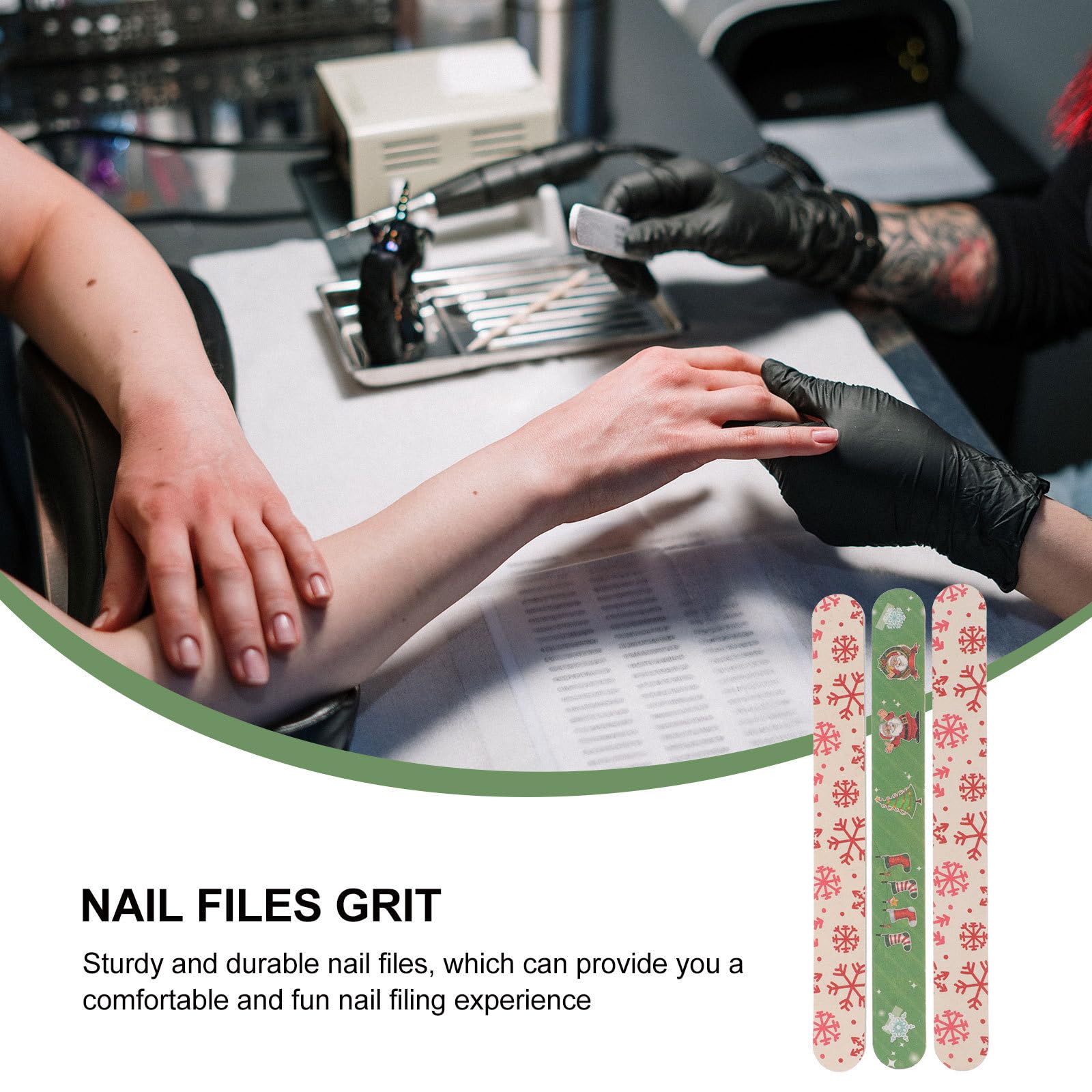 12 Piezas Limas de Uñas Navideñas Diseño Temático, Tabla de Esmeril para Pulir y Remover Pegamento, Adecuado para Uso en Casa y Uñas Naturales o Postizas Varios estilos