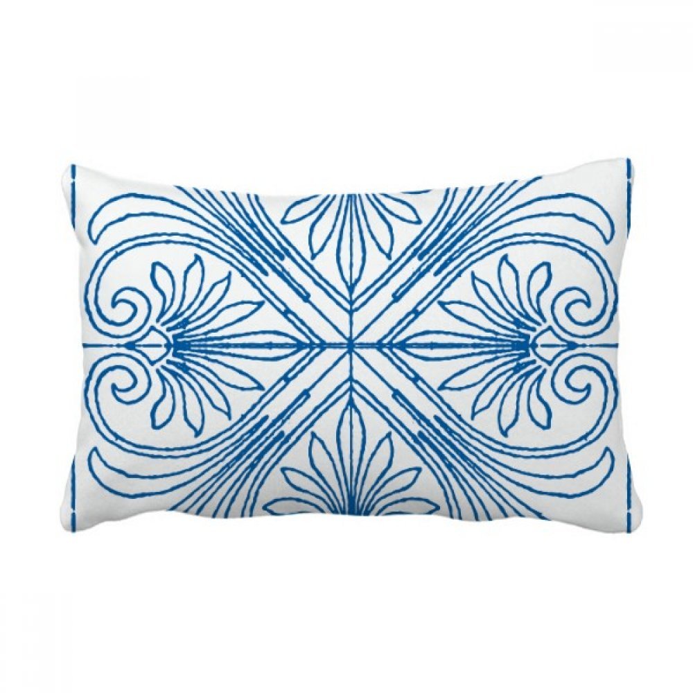 Coussin lombaire Talavera bleu multicolore 16x24 pouces, idée cadeau déco canapé salon