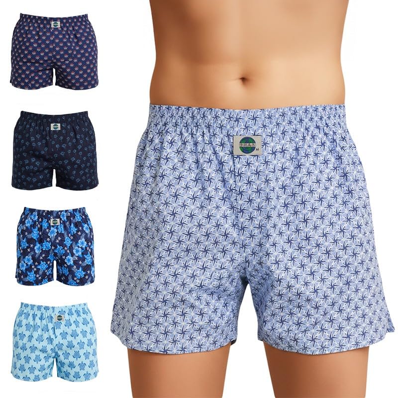 D.E.A.L International 5-er Set Boxershorts Blau mit Motiv Mix