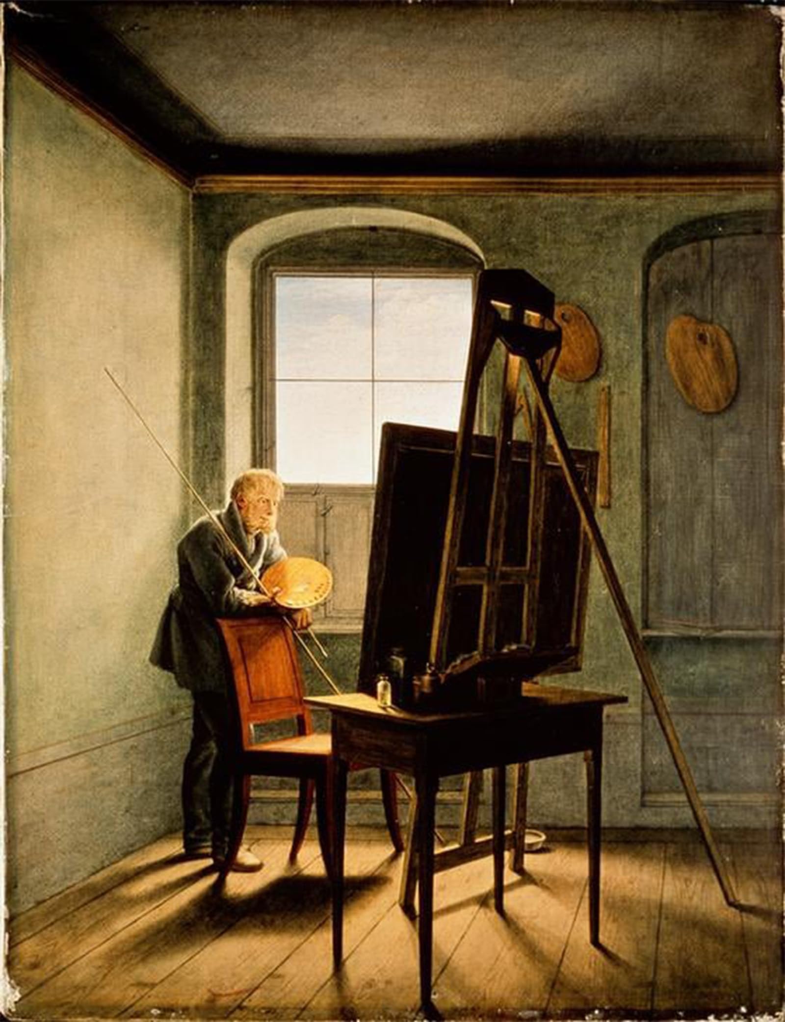 ARTXLXXBN Famous Painting Art Wall Decor Abstract Art Picture Caspar David Friedrich in Seinem Atelier by Georg Friedrich Kersting Animal Pictures for Home Decor 60x90cm