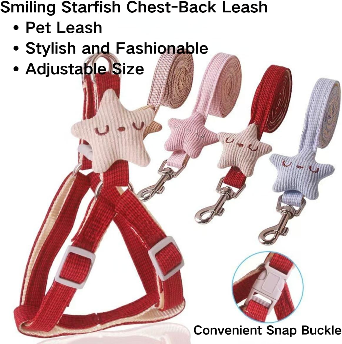 4 Sets Rabbit Harness and Leash, Bunny Leash and Harness Set Escape Proof Soft Adjustable Pets Vest Harnesses for Cats Kitten Puppy Rabbit Ferret (L)