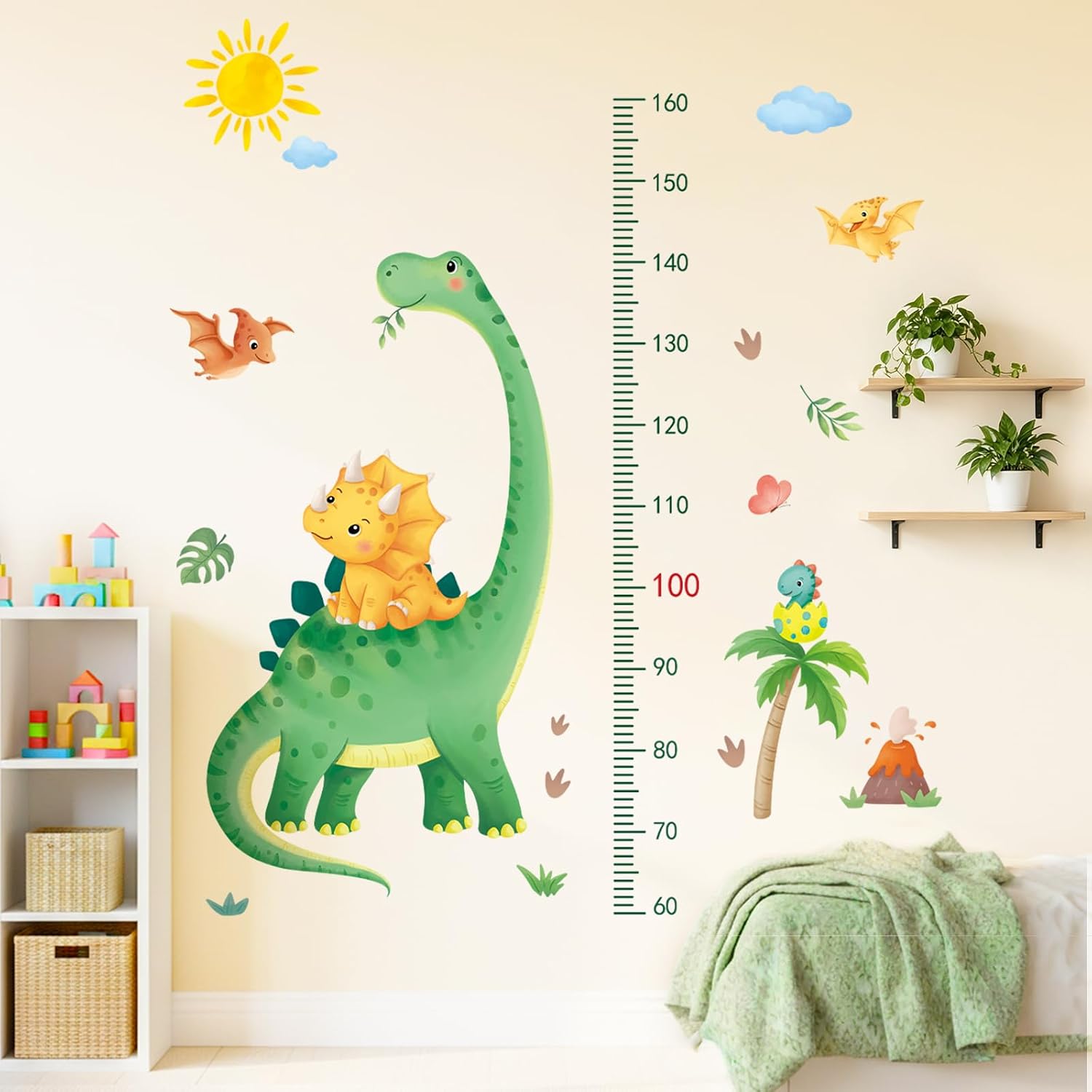 SHUCHING Large Dinosaur Measuring Height Growth Chart Wall Decal for Kid image 3