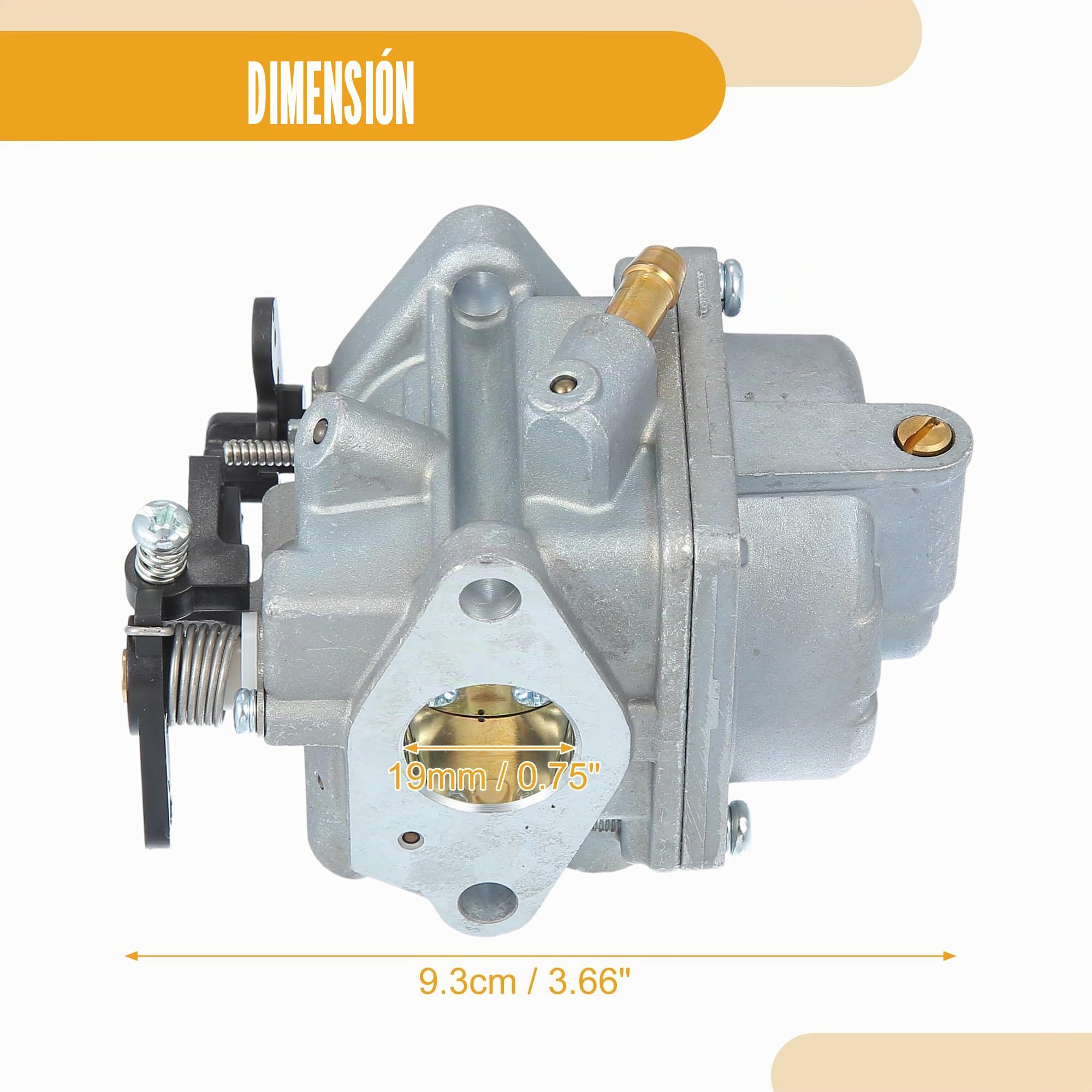 A ABSOPRO Barco Motor Carburador Kit Para Tohatsu 3.5-6Hp 1 Juego | Material Metal Y Plastico, Color Negro/Plateado, Tamano 9.3X7.1X6Cm, Para Mercury Hyfong 4T Mfs4-5 Nfs4-5, 1 Bujia, 2 Juntas