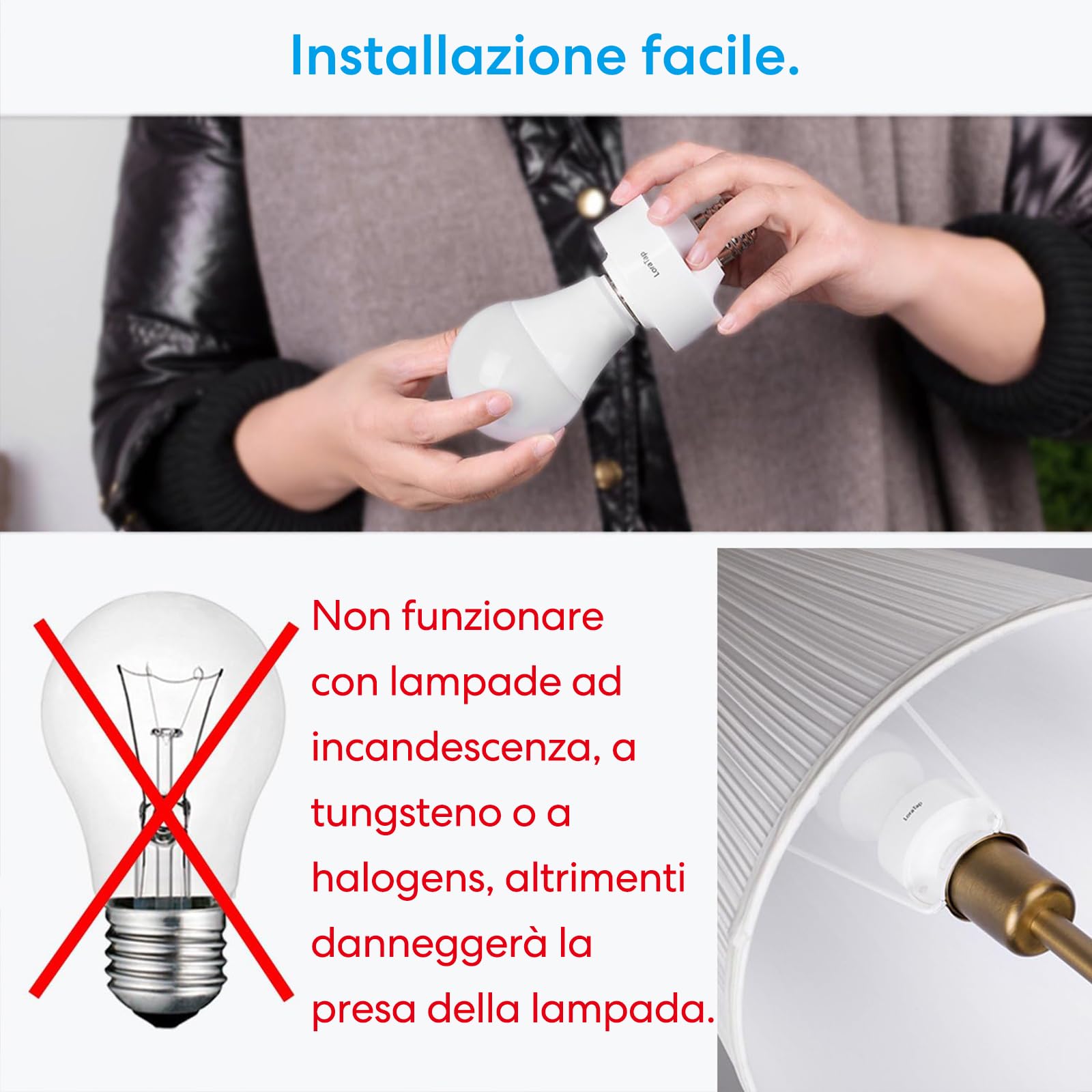 Portalampada E27 Con Cavo - Nero, 4A 250V, Per Cucina E Casa - Foto 10