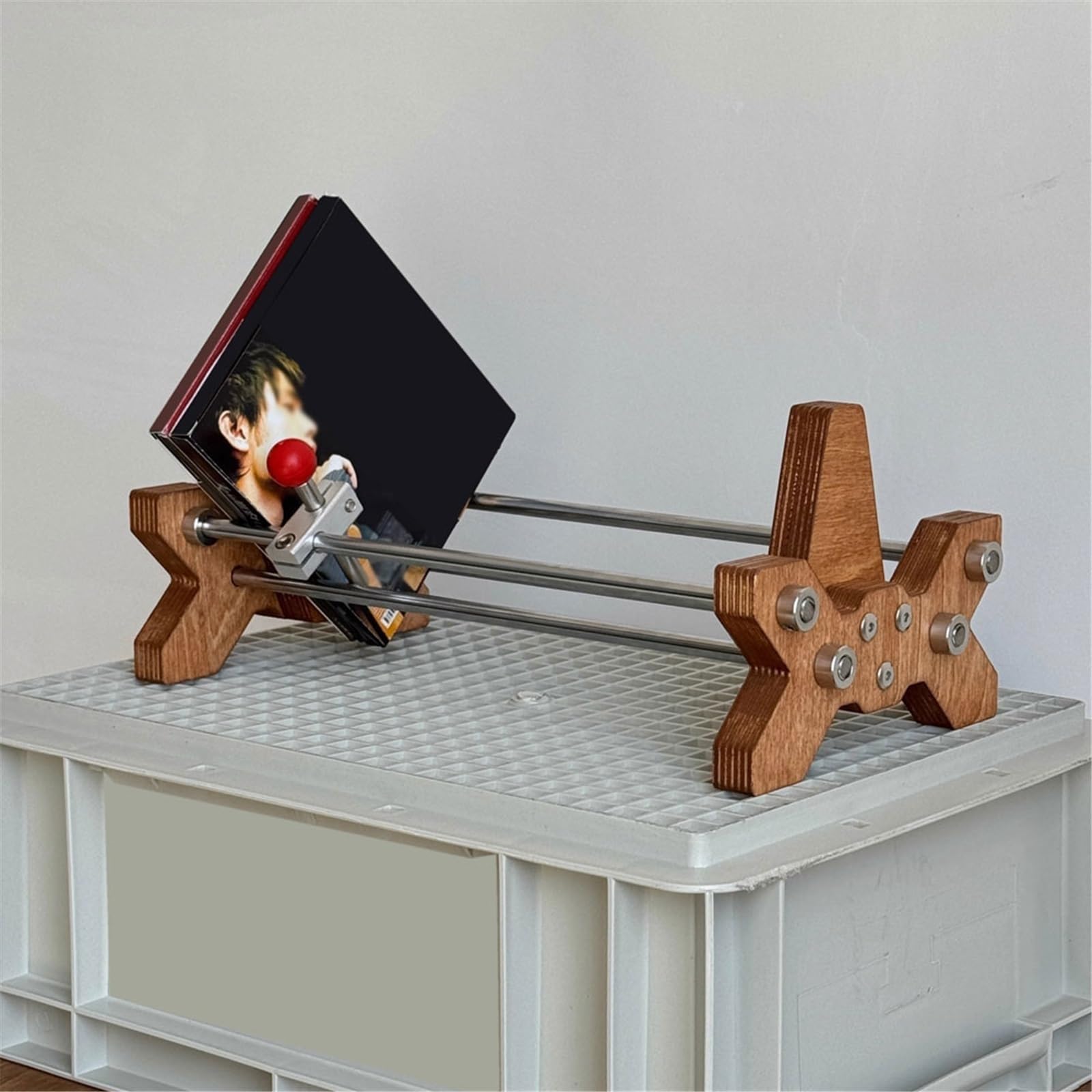 Porta CD da parete Supporto porta CD in legno e metallo creativo for soggiorno, camera da letto, salotto Documentazione