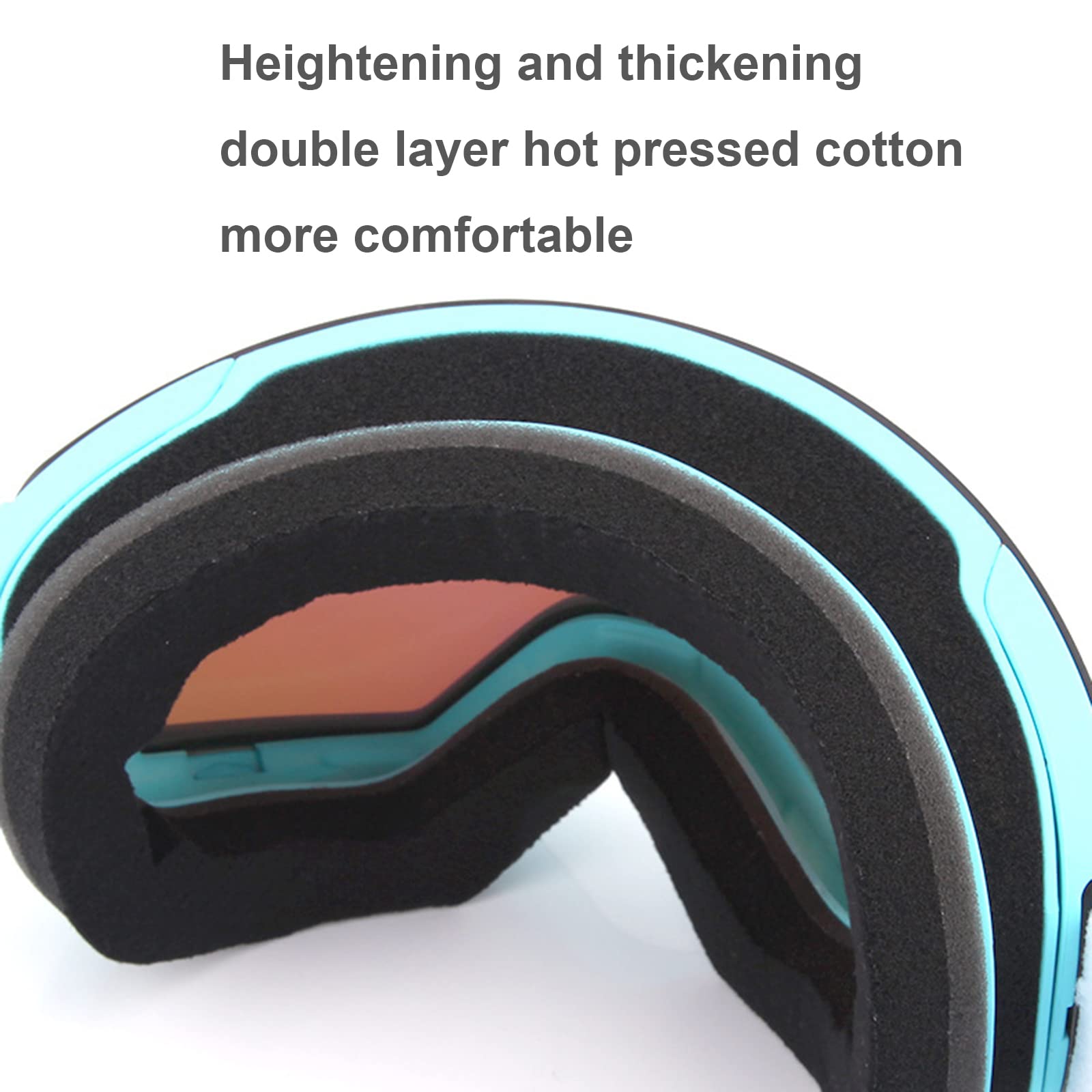 Masque de Ski Magnetique, Lunettes de Ski pour Snowboard et Ski Anti-buée Lentille,A