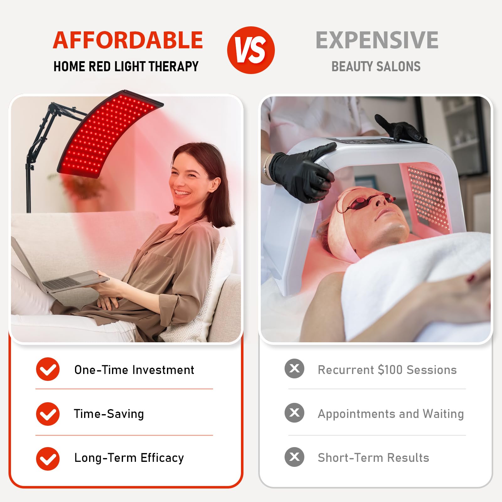 Terapia della luce rossa per dispositivo corporeo, terapia della luce a infrarossi con supporto, luce rossa da 660 nm e lampada a infrarossi vicina 850 nm per alleviare il dolore corporeo, cura del