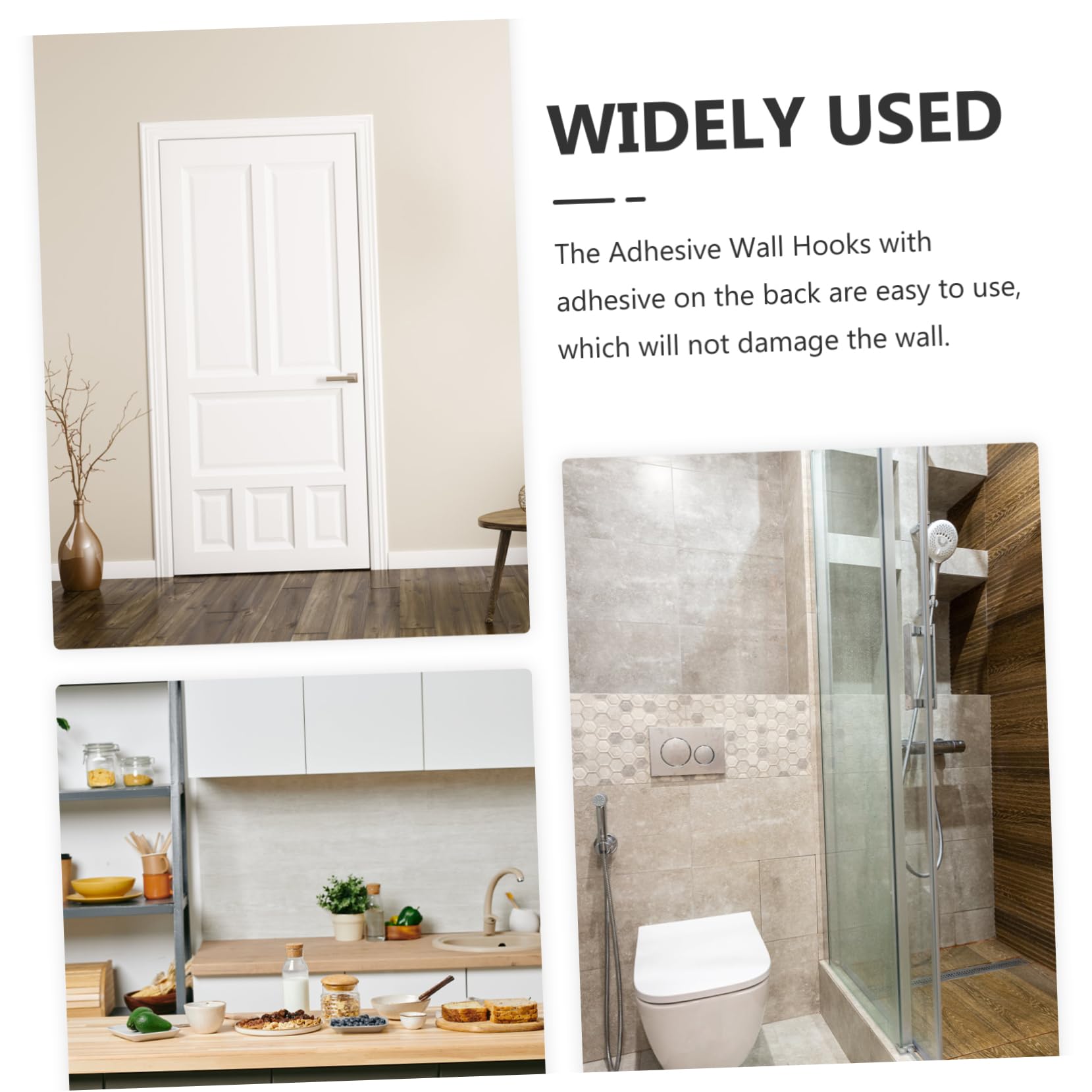 NUOBESTY Gancho De Viscosa Ganchos De La Puerta Manos Baños Sostiene Ganchos Para Colgar Montado Ganchos De Pared De Madera Para Colgar Ganchos De Madera Para Colgar 4 Piezas X 4