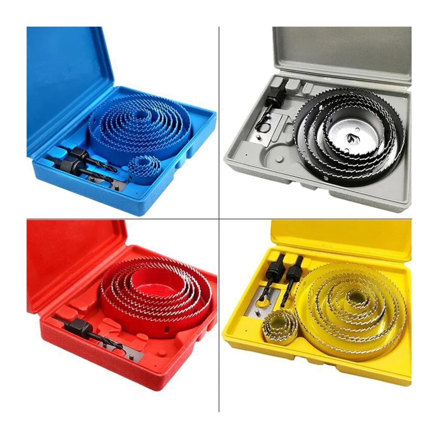 Hole Saw Kit HCS 19-127mm Hole Cutter Saw Wood Metal Drilling Power Tool Core Drill Mandrels Bits Woodworking Cutting Set Kit Professional(Yellow 5PCS)