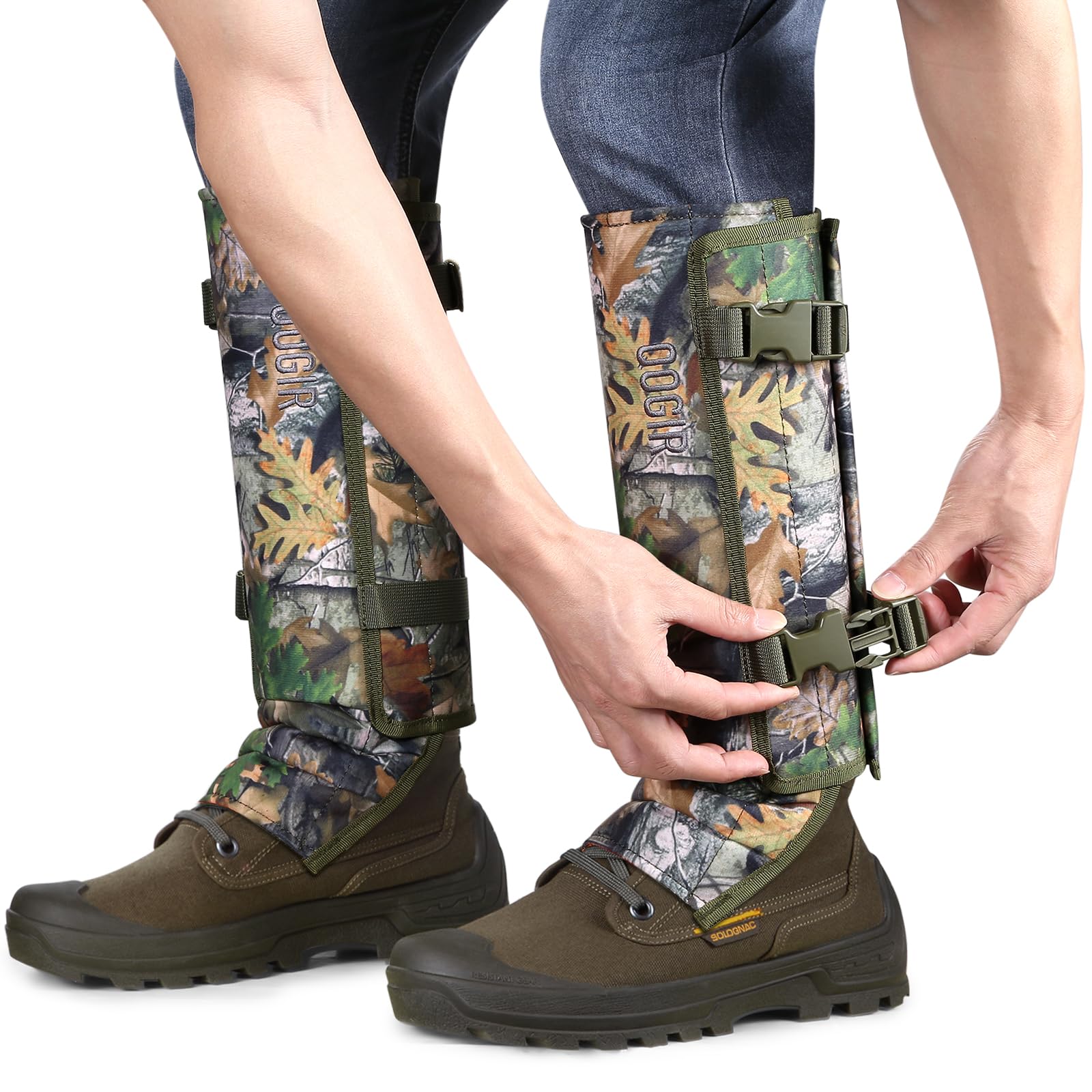 QOGIR Snake Gamaschen für die Jagd - Langlebige Schlangenschutz, Schlangengamaschen Leggings für Männer & Frauen, Schlangenbissschutz für Unterschenkel, Snake Proof Gamaschen mit Einstellbarer Größe