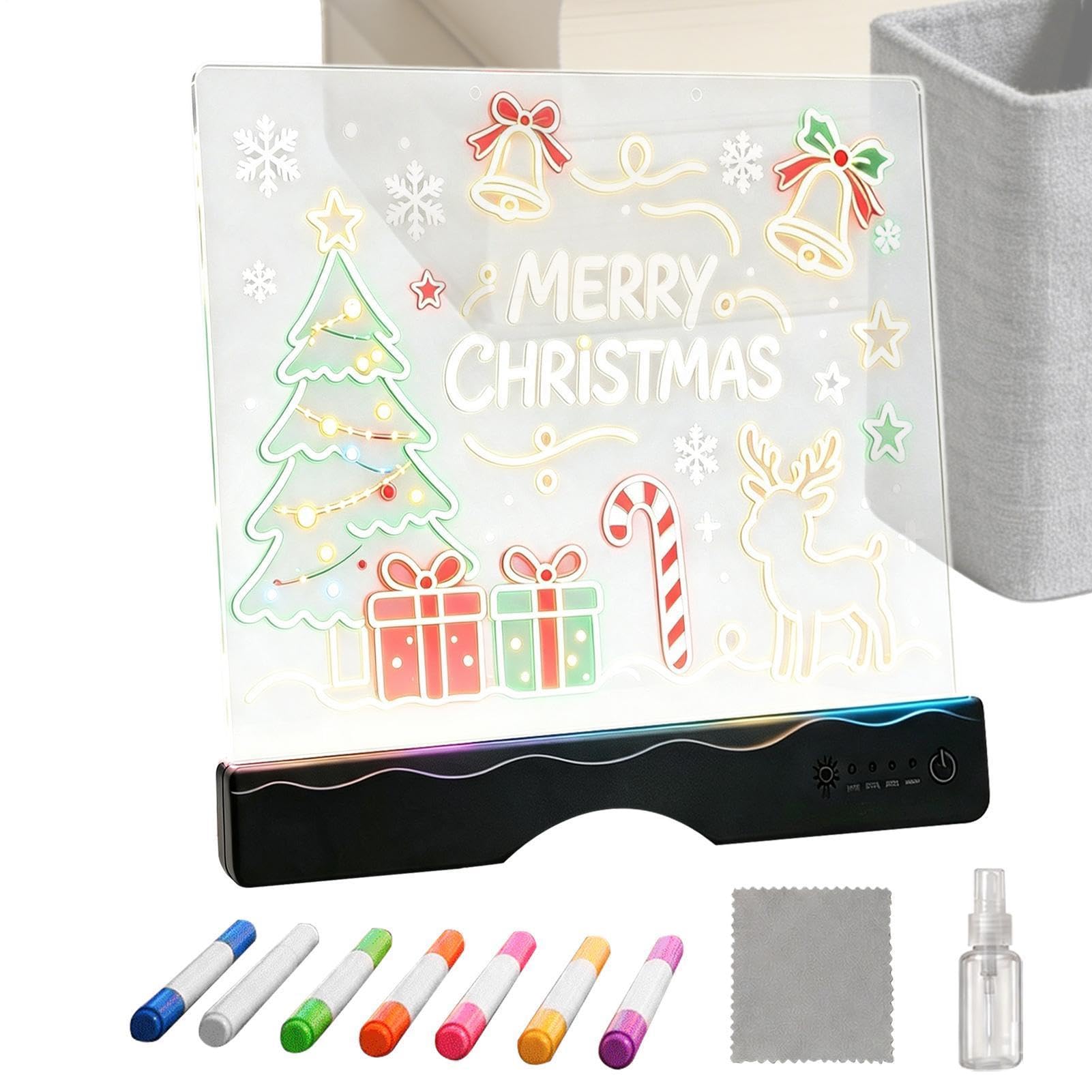 Pizarra de dibujo LED portátil para niños Tableta de Escritura Recargable | Tablero de Mensajes LED con 13 Efectos para Avión Coche Viajes Hogar Aula Escuela Niños y Niña