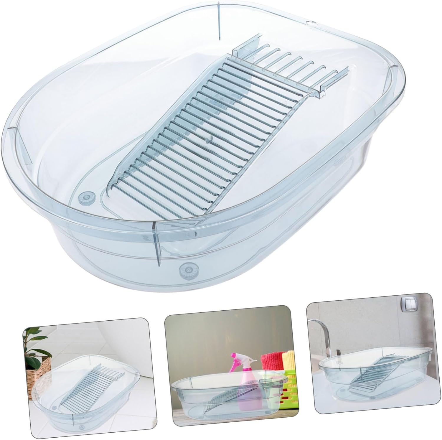 Household Wash Basin with Integrated Washboard Durable Material for Hand Washing Clothes for Bathrooms and Dormitories Convenient Laundry