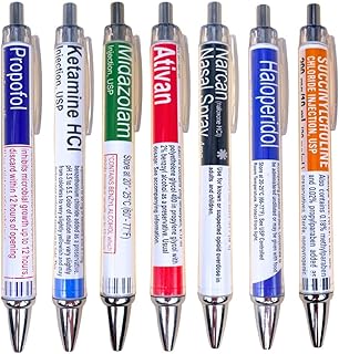 YJ PREMIUMS 7 PC Nurse Pens for Nurses | Cute Funny Pharmacy Drug Nursing Pens Gifts for Nurse Medical Assistant Pharmacis...