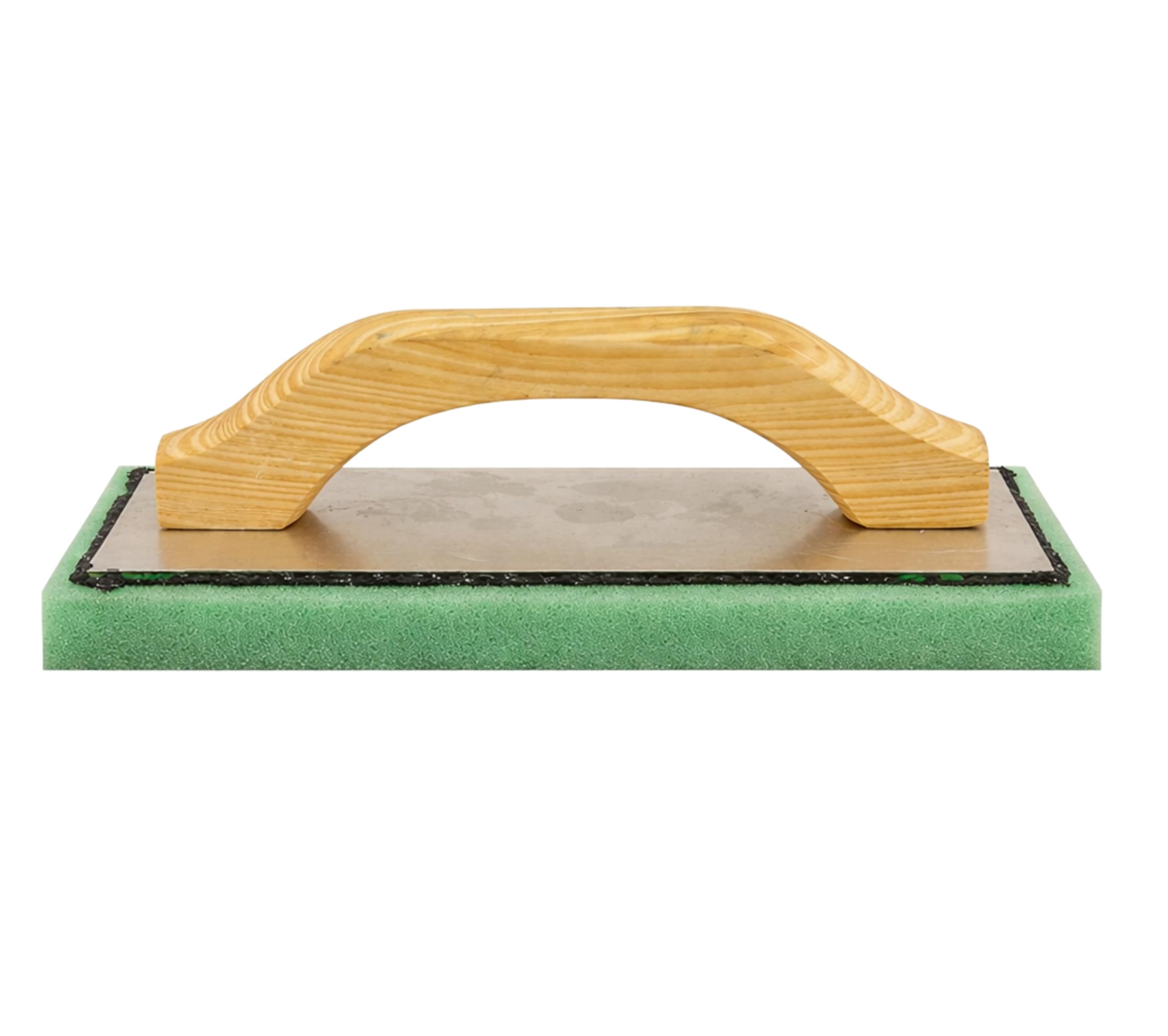 Bon Fine Green Foam Float 9 12 in. x 4 in. x 34 in. with Aluminum Backing and Comfortable Wood Handle for Smooth Finishes product thumbnail 3
