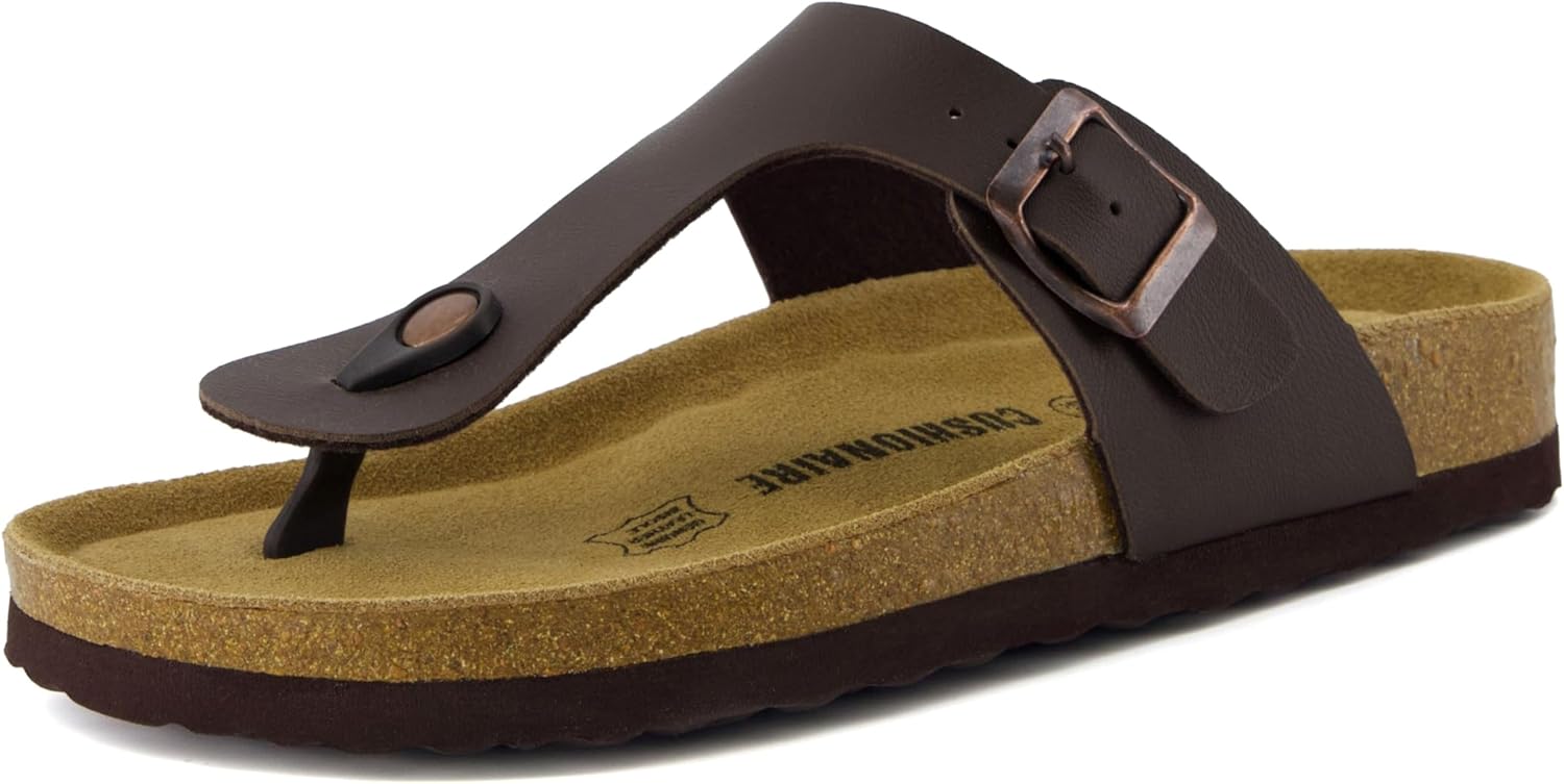 CUSHIONAIRE Women's Leah Cork Footbed Sandal With +Comfort