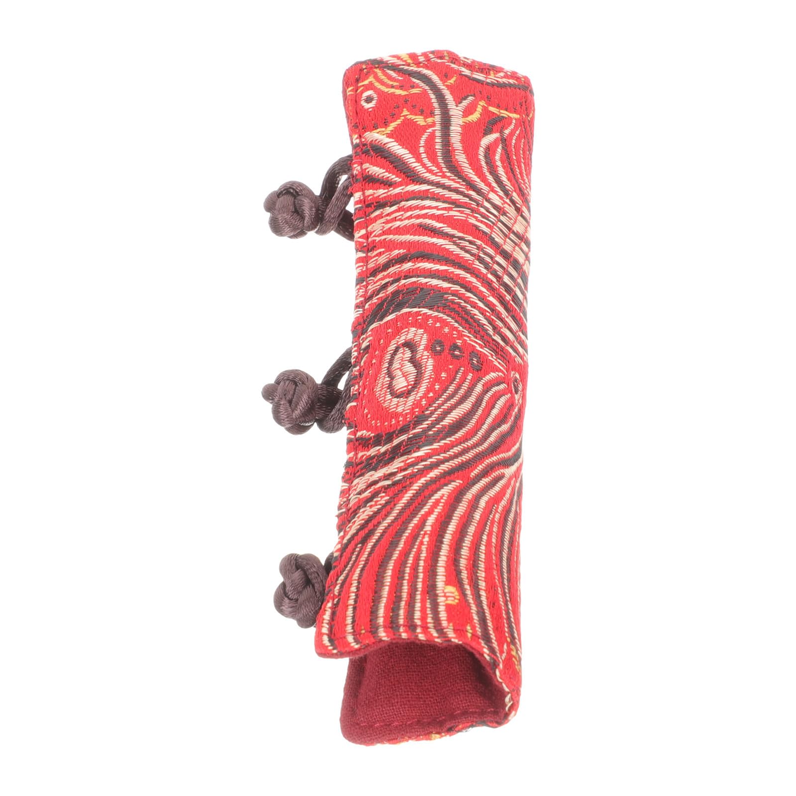 Gadpiparty Elementos de patrón clásico reutilizable con forma práctica para mango de tetera resistente al calor y manga, tela roja, agarre cómodo, antiquemaduras en uso en la cocina