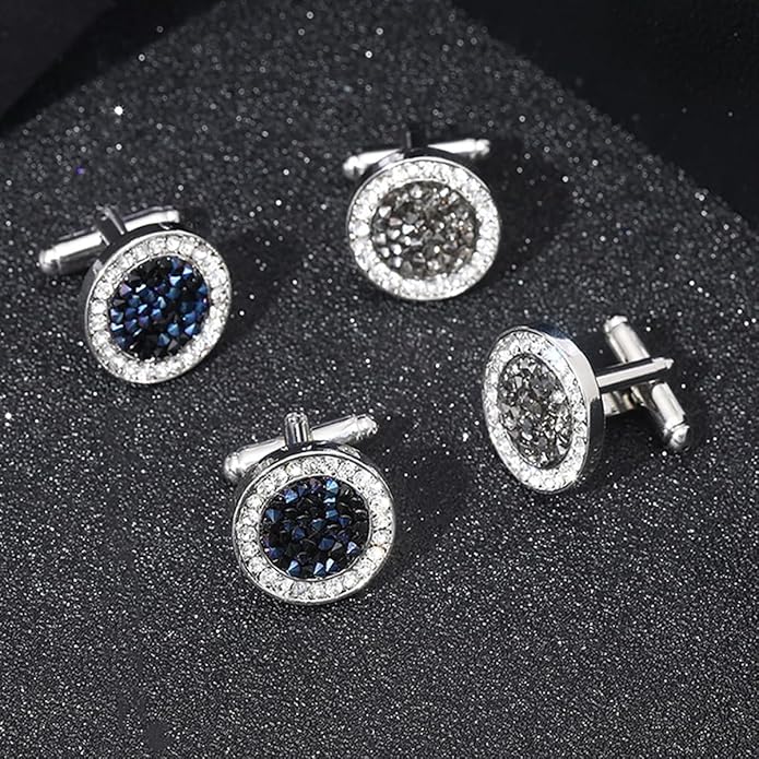 Mancornas de Cristal Redondo para Hombre Mujer Joyería miniatura 3
