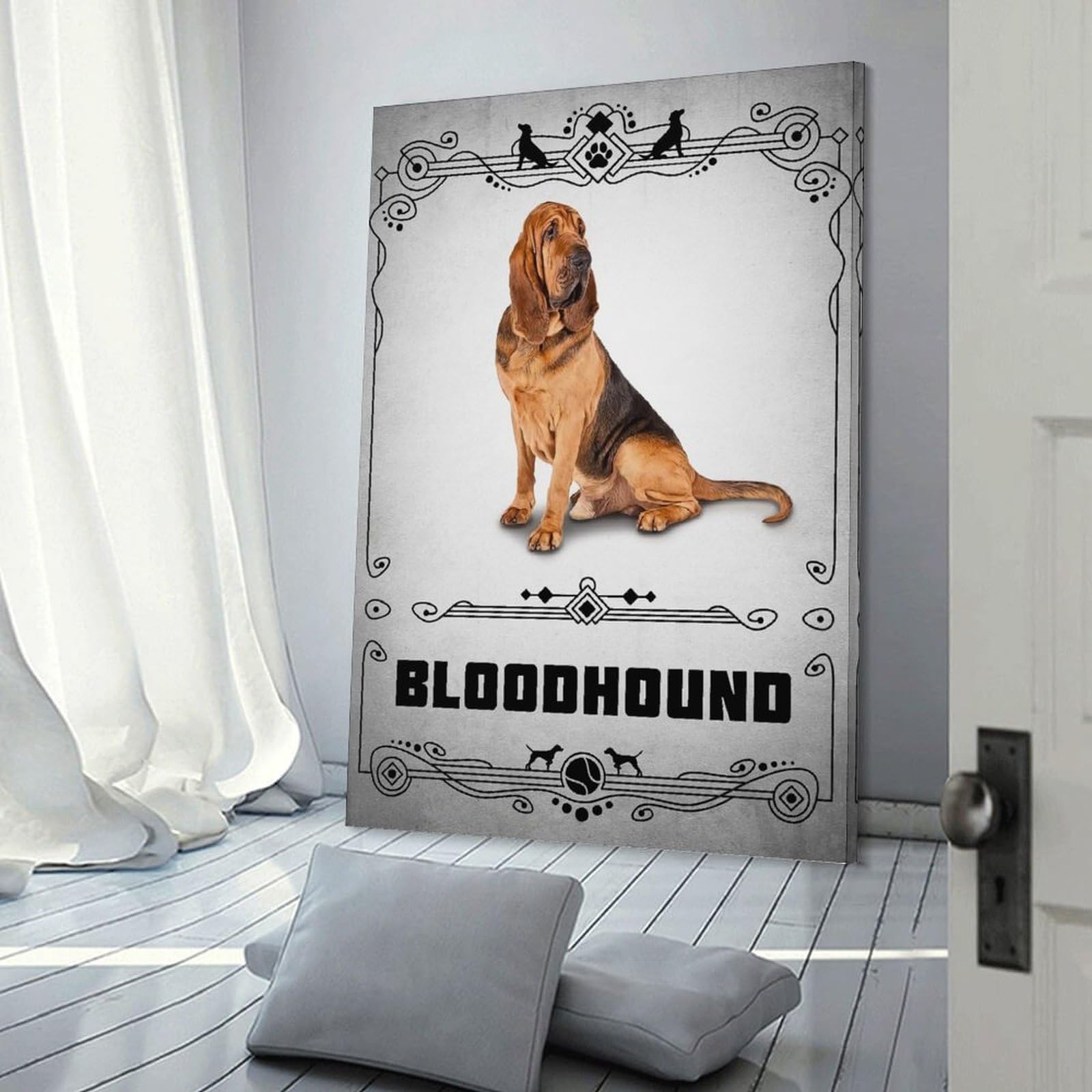 Junmoney Decorative Wall Artwork Bloodhound, 20x30inch(50x75cm), for Lounge, Bedroom Or Personal Spaces, Gift Idea for Housewarming And Birthdays