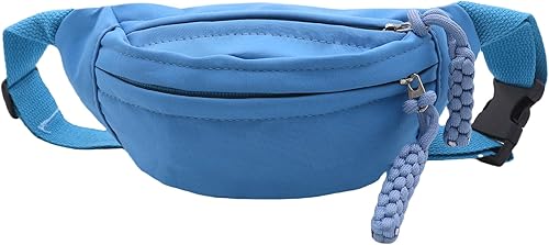 Miniatura 1 de Riñonera para niñas y niños, moda de mezclilla, cangureras, bolsa de hombro casual para viajes deportivos, Azul profundo