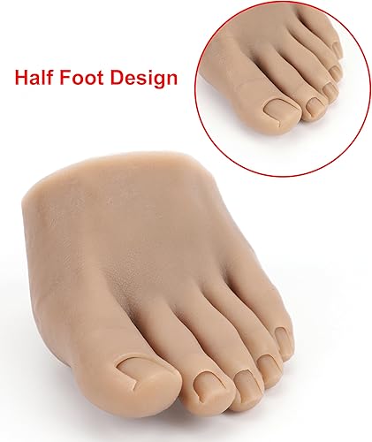 Miniatura 4 de Diydeg Practica modelo de pie falso, herramienta de silicona suave para pies falsos, herramienta de manicura protésica con diseño de medio pie, pies