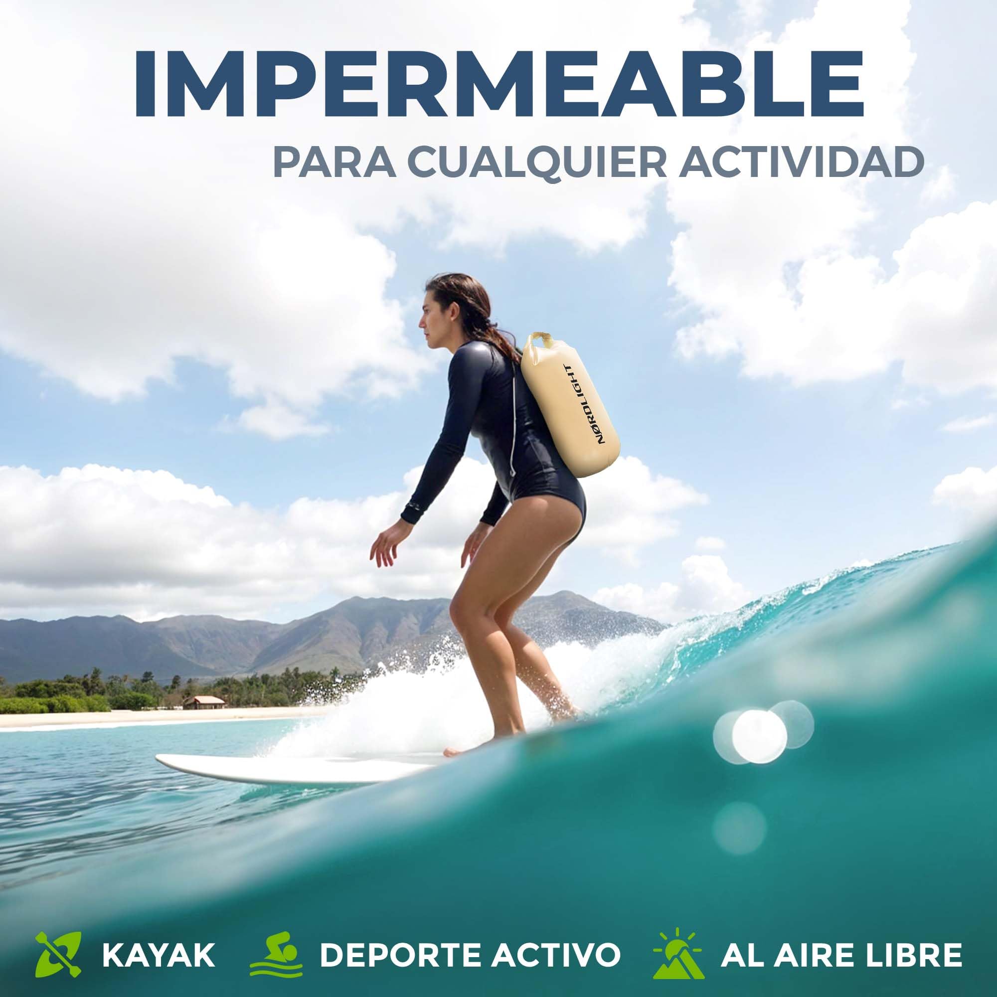 Nordlight Mochila Impermeable Roll Top 25L - Hybrid 25" | Bolsa Seca Con Compartimento Para Portátil De 15 Pulgadas, Bolsillos Exteriores E Interiores, Sistema De Transporte Acolchado — view 8