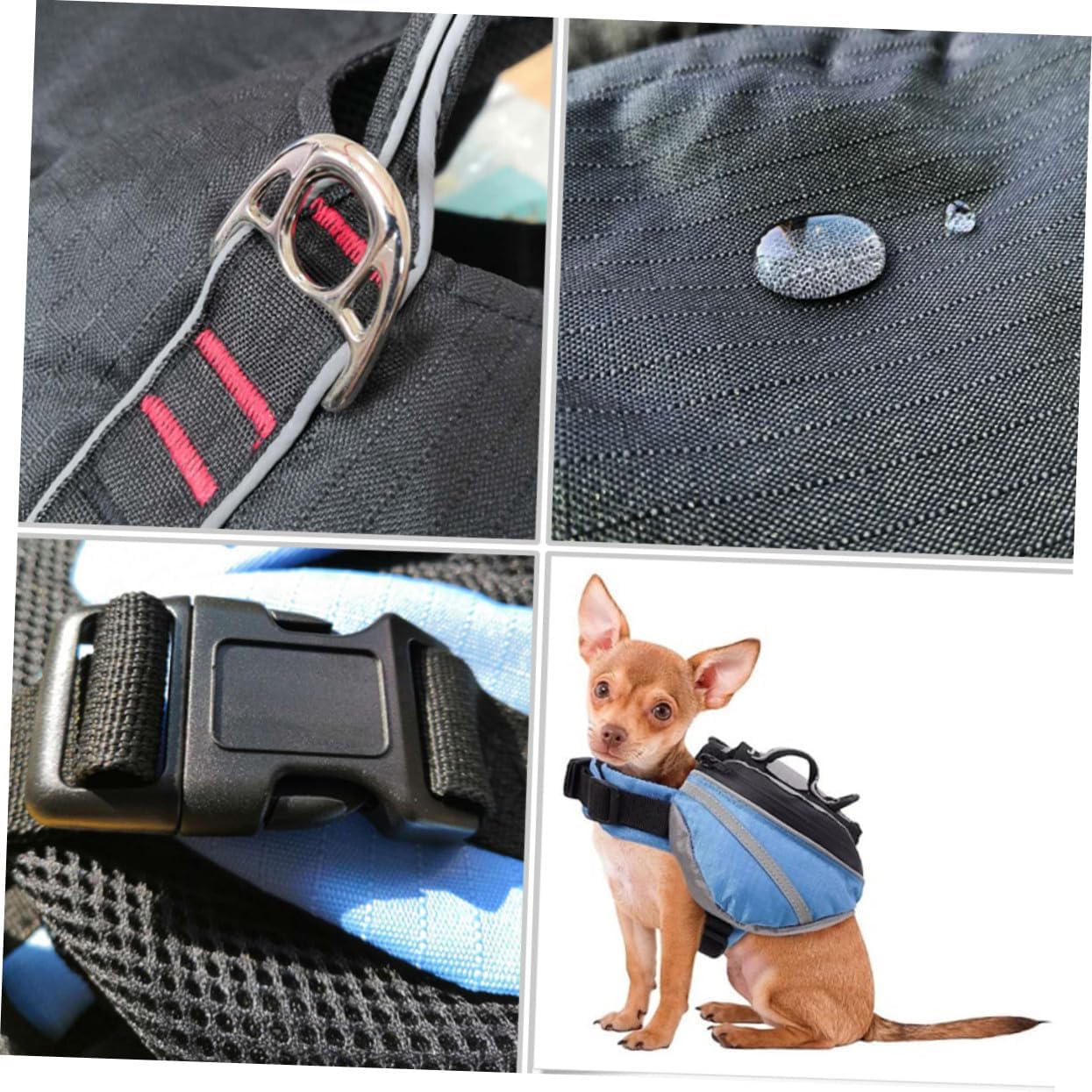 ORFOFE Portable Dog Backpack for Hiking and Travel Breathable Oxford Fabric with Side Pockets and Reflective Safety Band Suitable for Outdoor Sports and Camping Blue