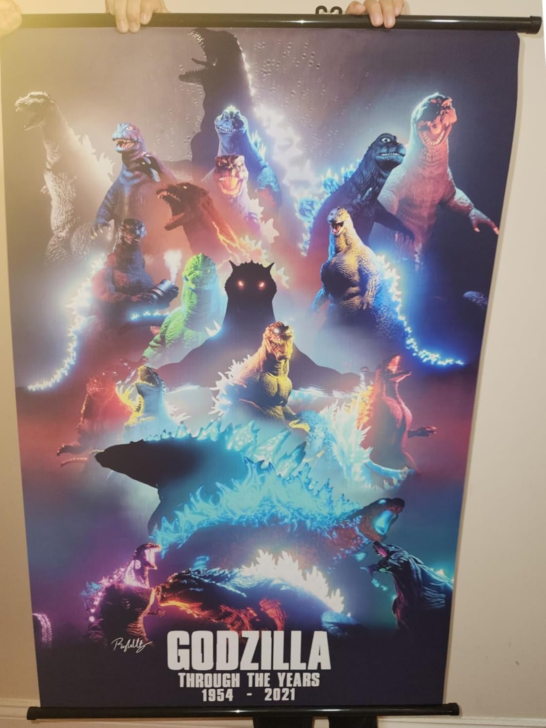 Tina Art Godzilla 1954 to 2021 Cool Large Framed Poster with hooks 24x36 INCH for anime 90x60cm kong