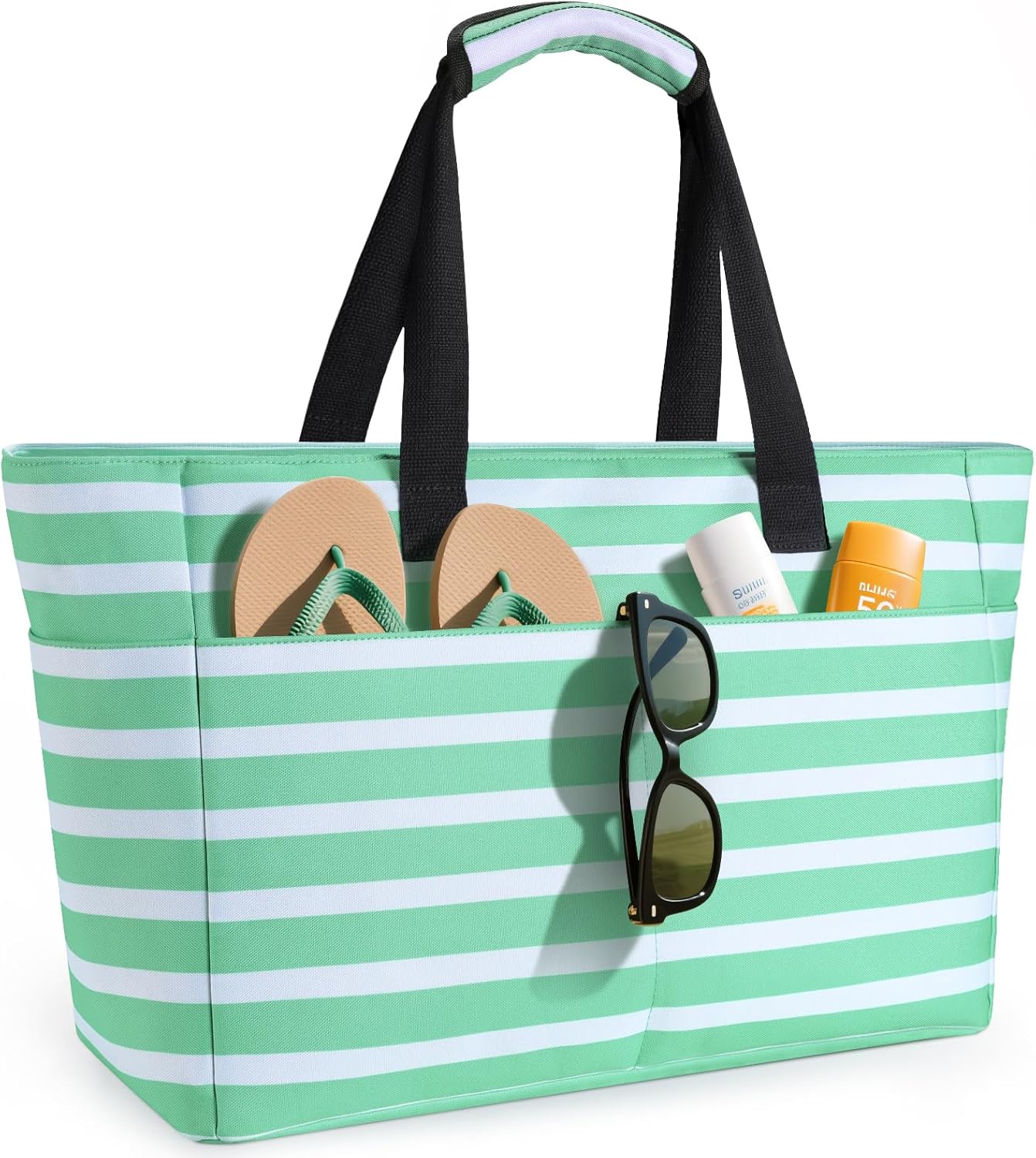 Extra Large Beach Bag Waterproof Beach Totes Bags for Women, Lightweight Foldable Pool Bag with Zipper Wet Compartment