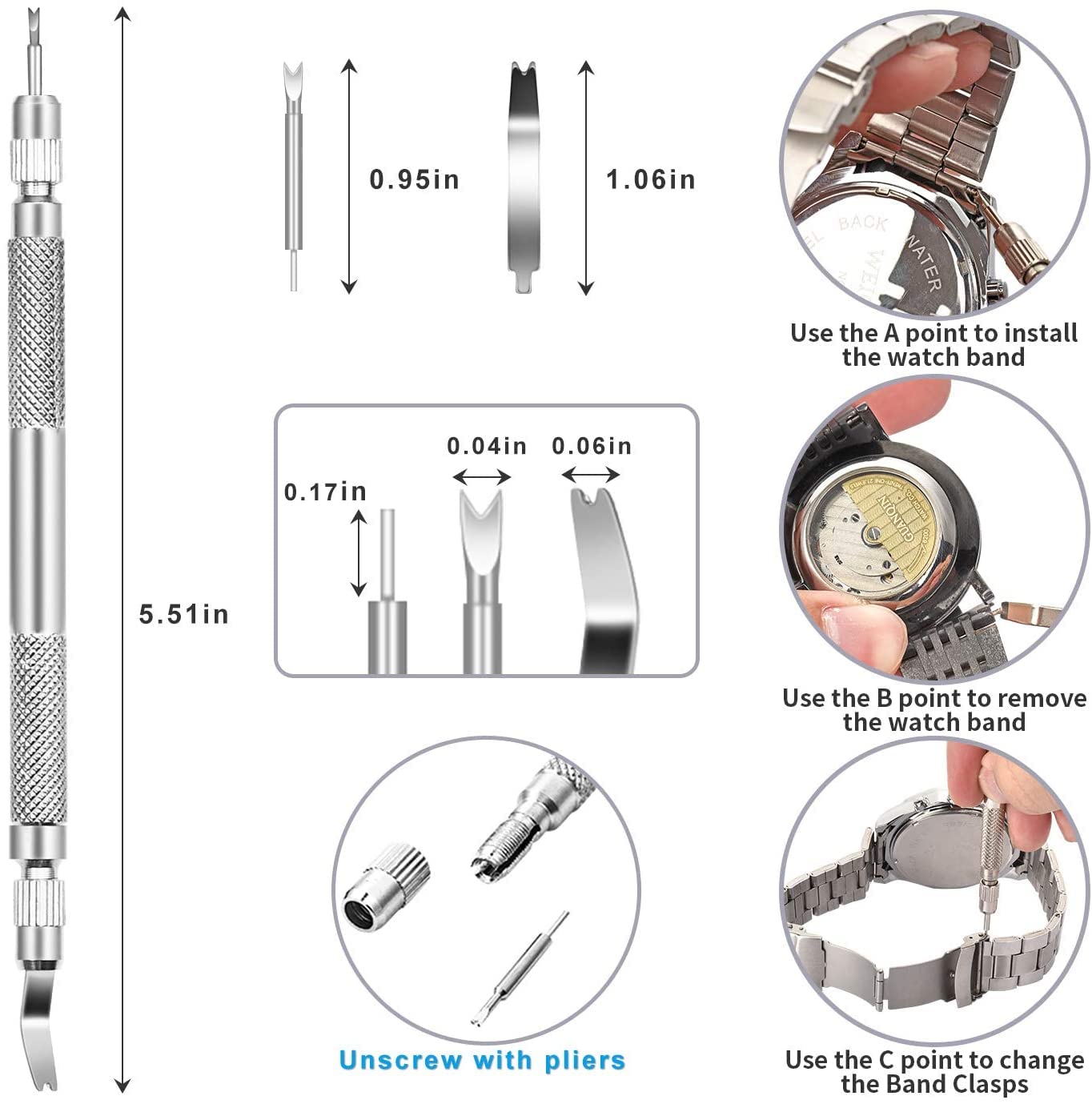 Goupilles Fendues Pour Montres, Maillons De Bracelet En Alliage, Outils