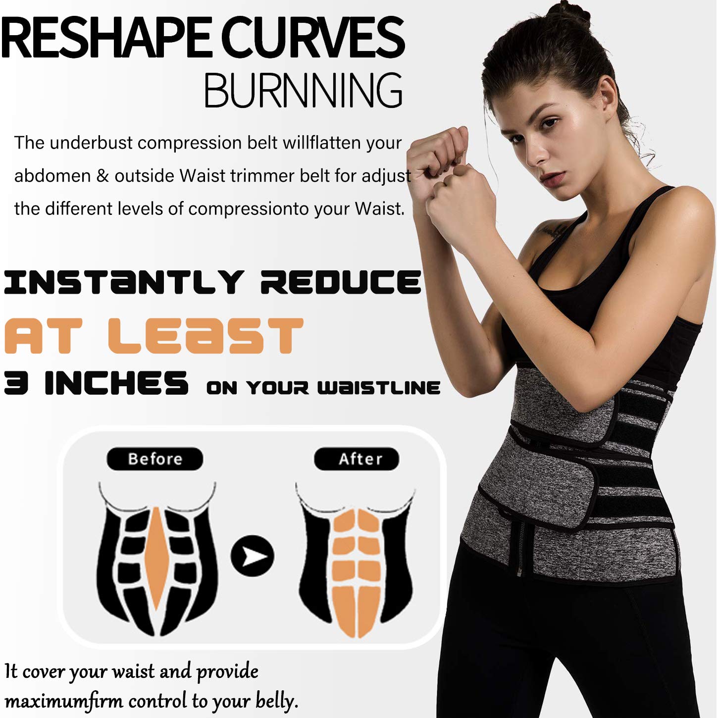 ANGOOL Femme Sexy Bustier Amincissant Waist Training Corset Minceur en Acier XS-5XL