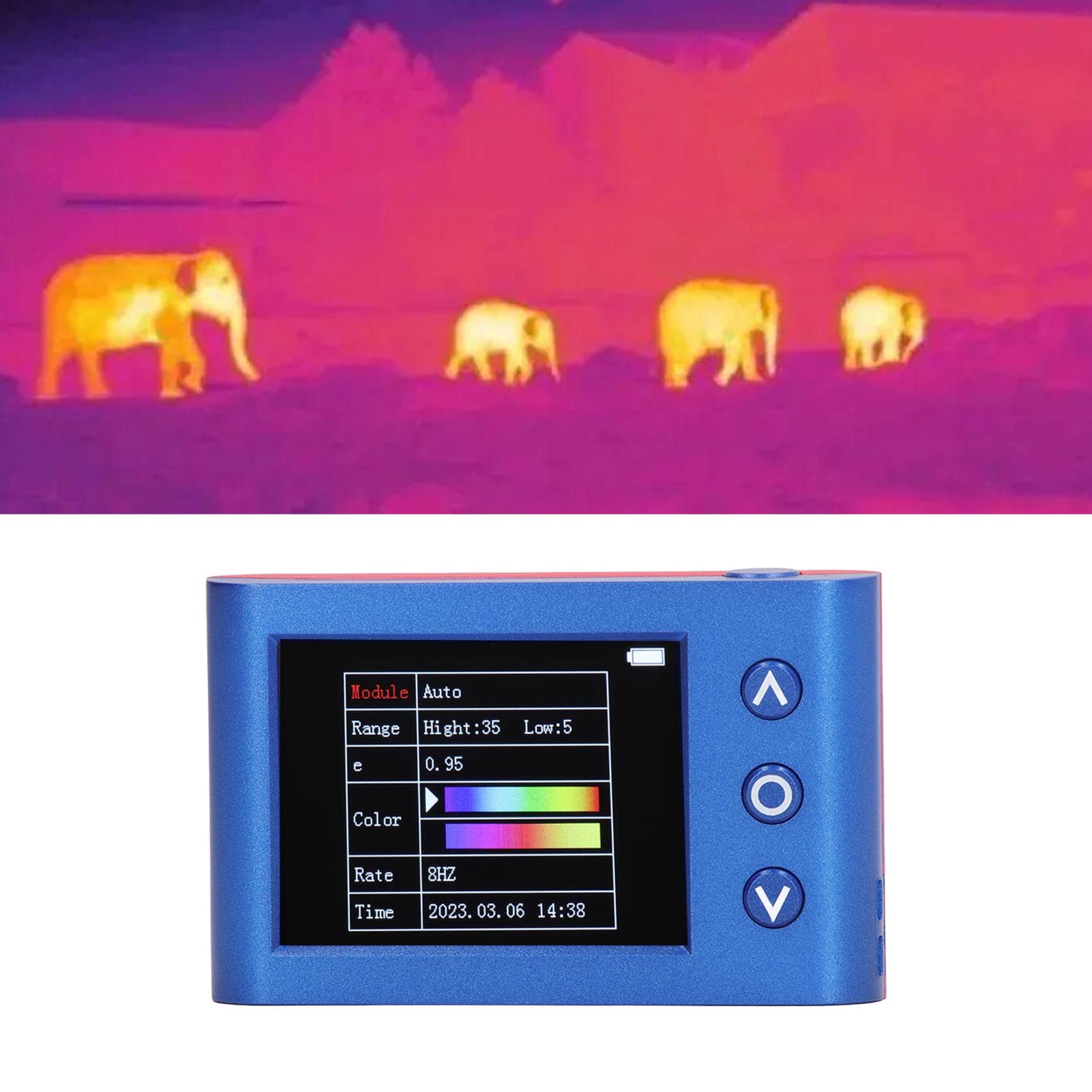 SEAFRONT Cámara Térmica Infrarroja de Imágenes Térmicas LCD 2.4 Pulgadas de 8Hz Velocidad de Actualización con Batería Recargable para la Detección de Temperatura