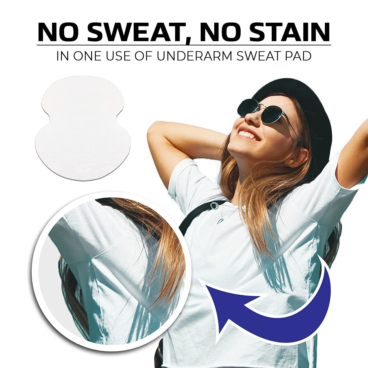 Leios™ Disposable Underarm Sweat Pad | Dry and Sweat Free Underarms all day long | Stain Free | No Stinky Body Odor (56) 3