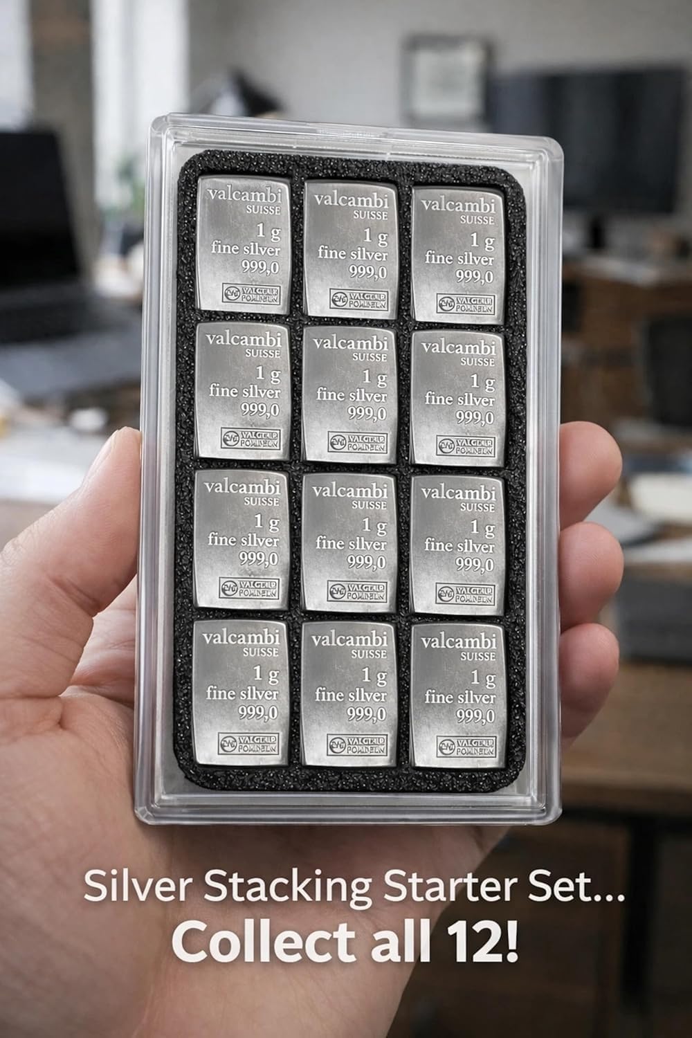 Display Case for Combibars Gold Silver Platinum Bars 1 Gram Holders | Collectible Display Holder for Desk, Office, or Gift (3 Bars Included)