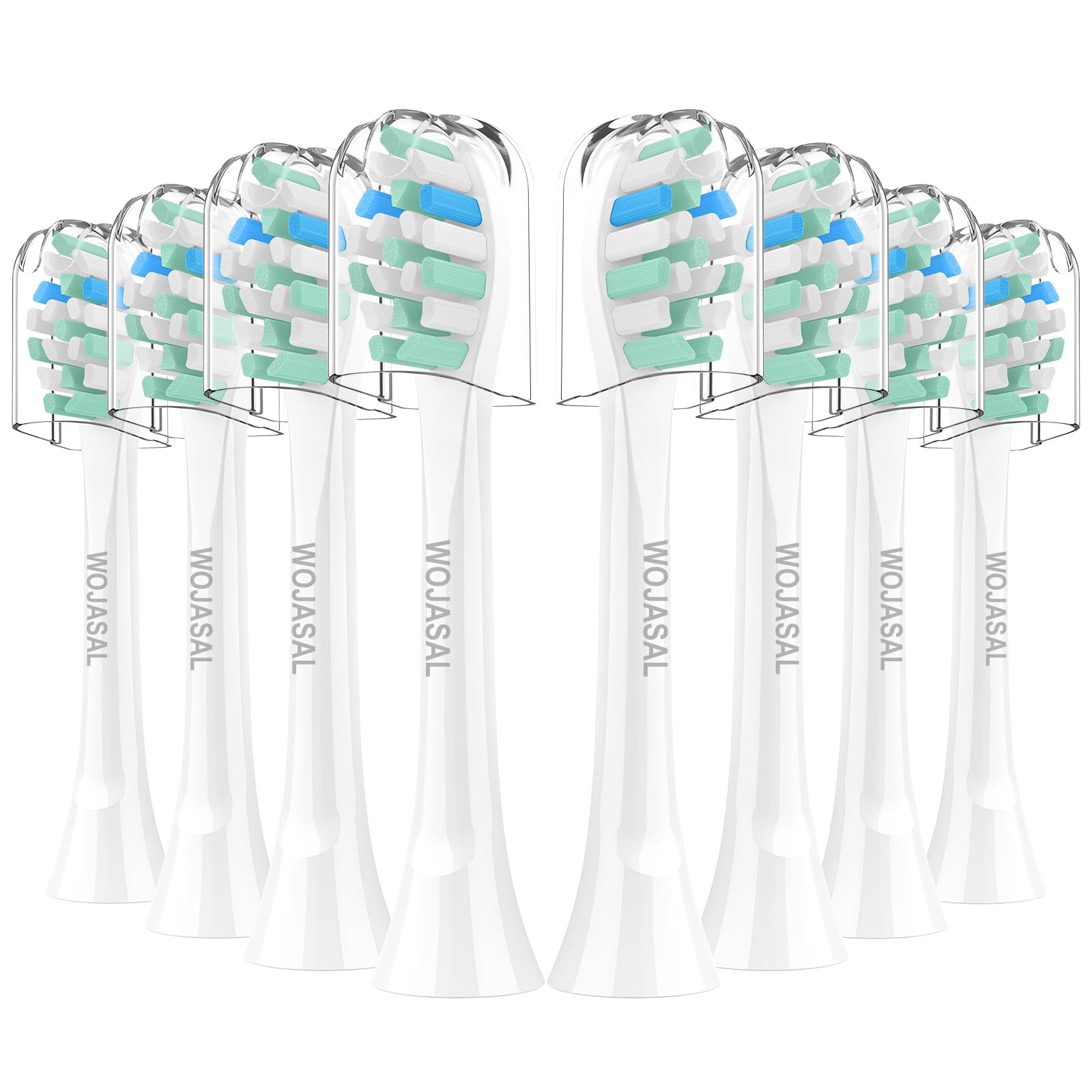 Replacement Brush Heads Compatible with Philips SoniCare Electric Toothbrushes Handle, Toothbrush Heads of Effective Cleaning, for Snap-on System, 8 Pack, White