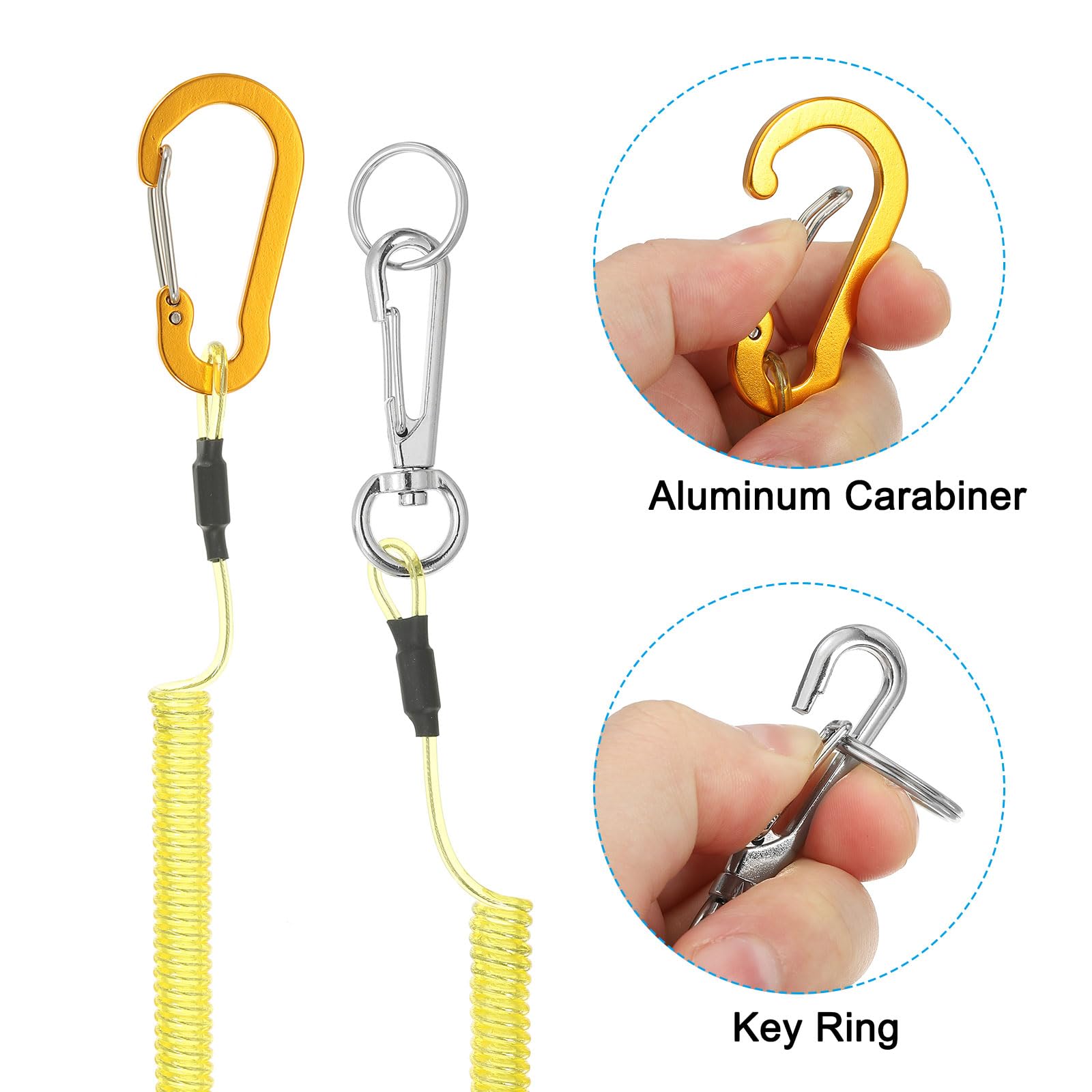 PATIKIL 3pcs Retractable Spring Coil Straps - Image 4